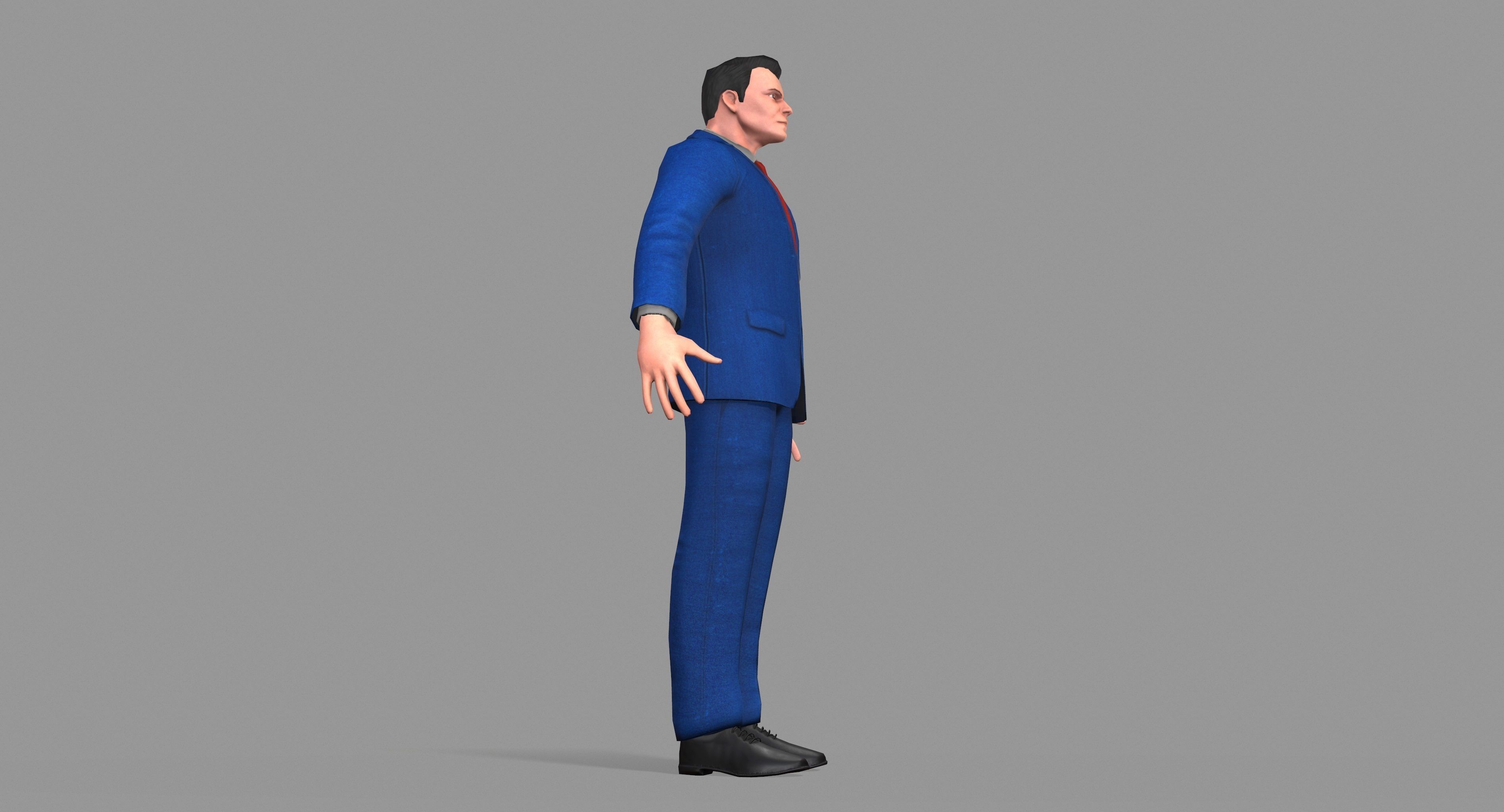 Business Suit Man Low-poly 3D model_28