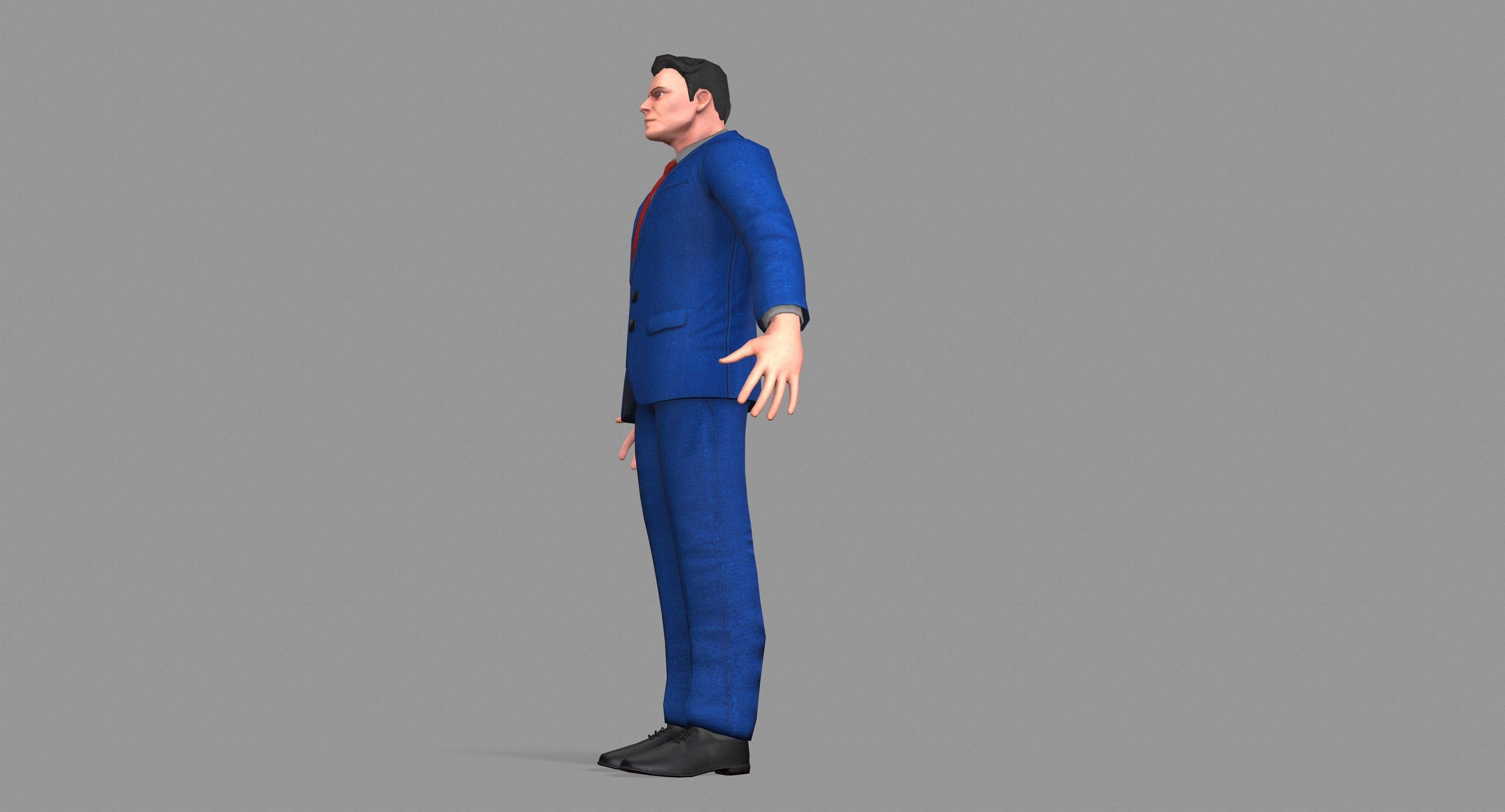 Business Suit Man Low-poly 3D model_36