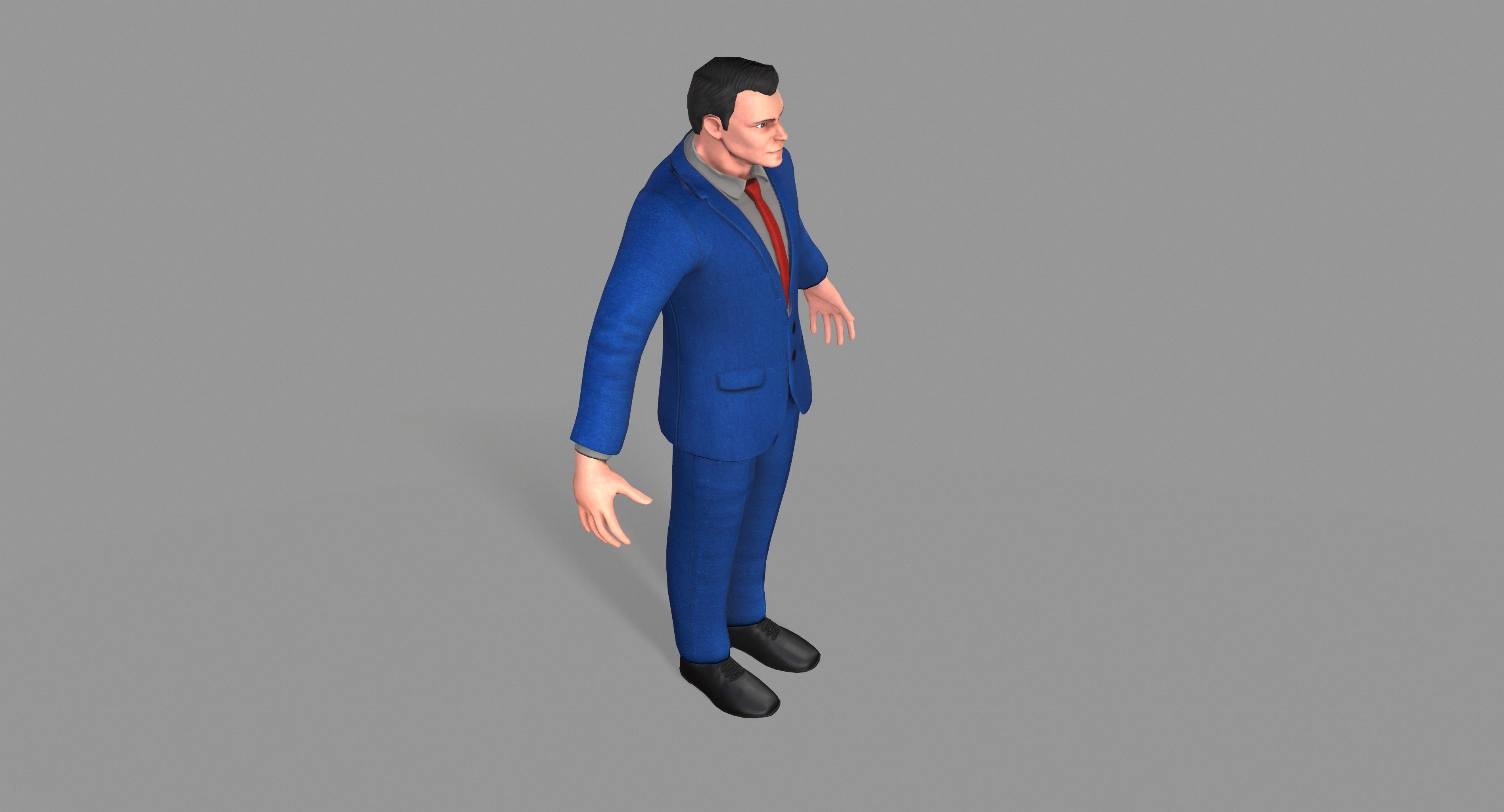 Business Suit Man Low-poly 3D model_16