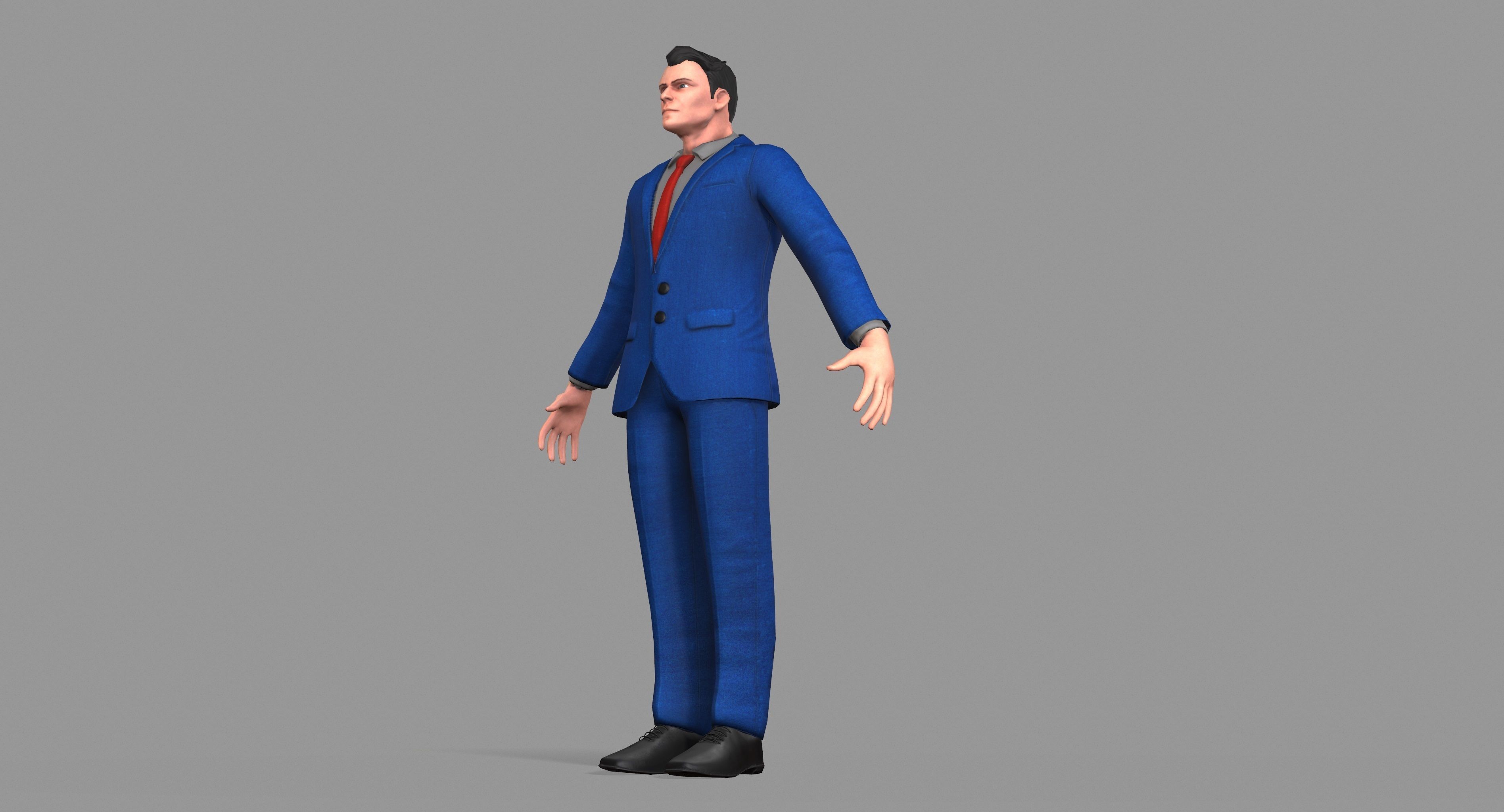 Business Suit Man Low-poly 3D model_37