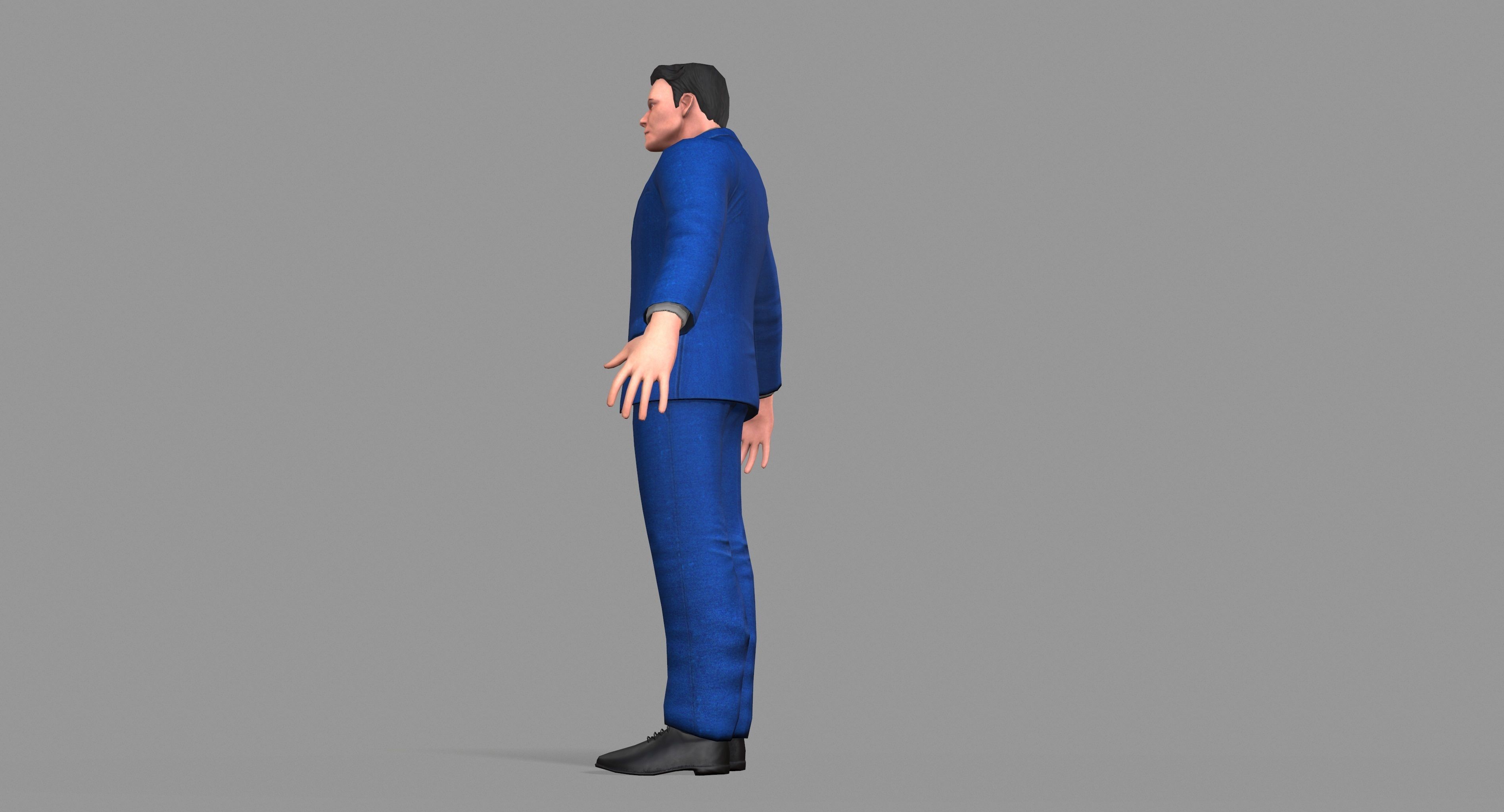 Business Suit Man Low-poly 3D model_35
