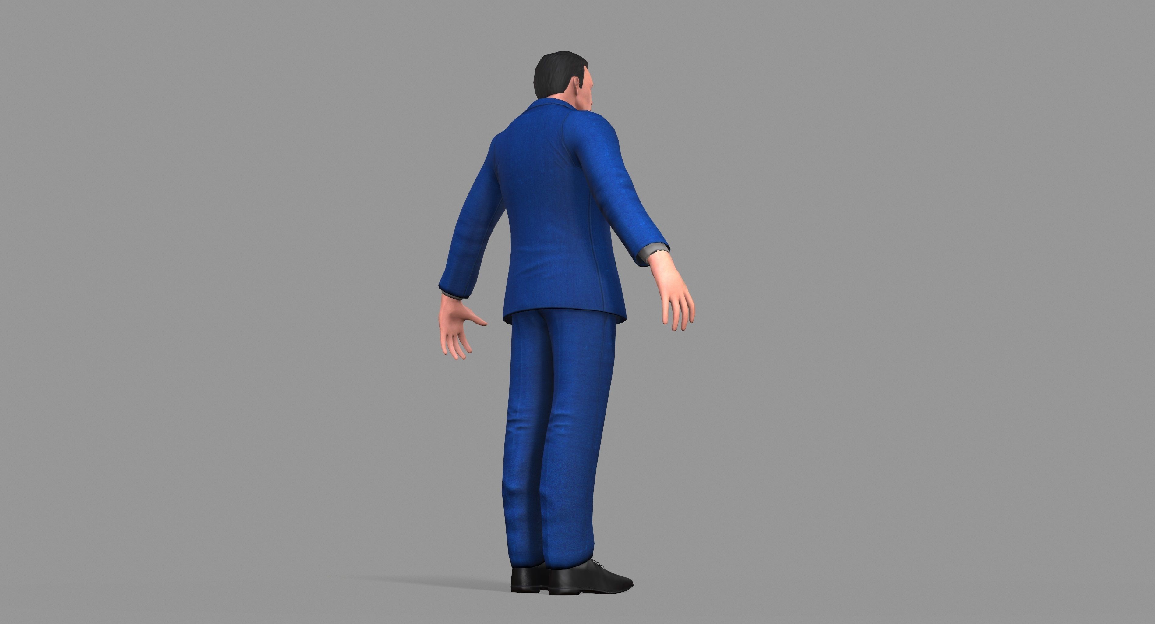 Business Suit Man Low-poly 3D model_30