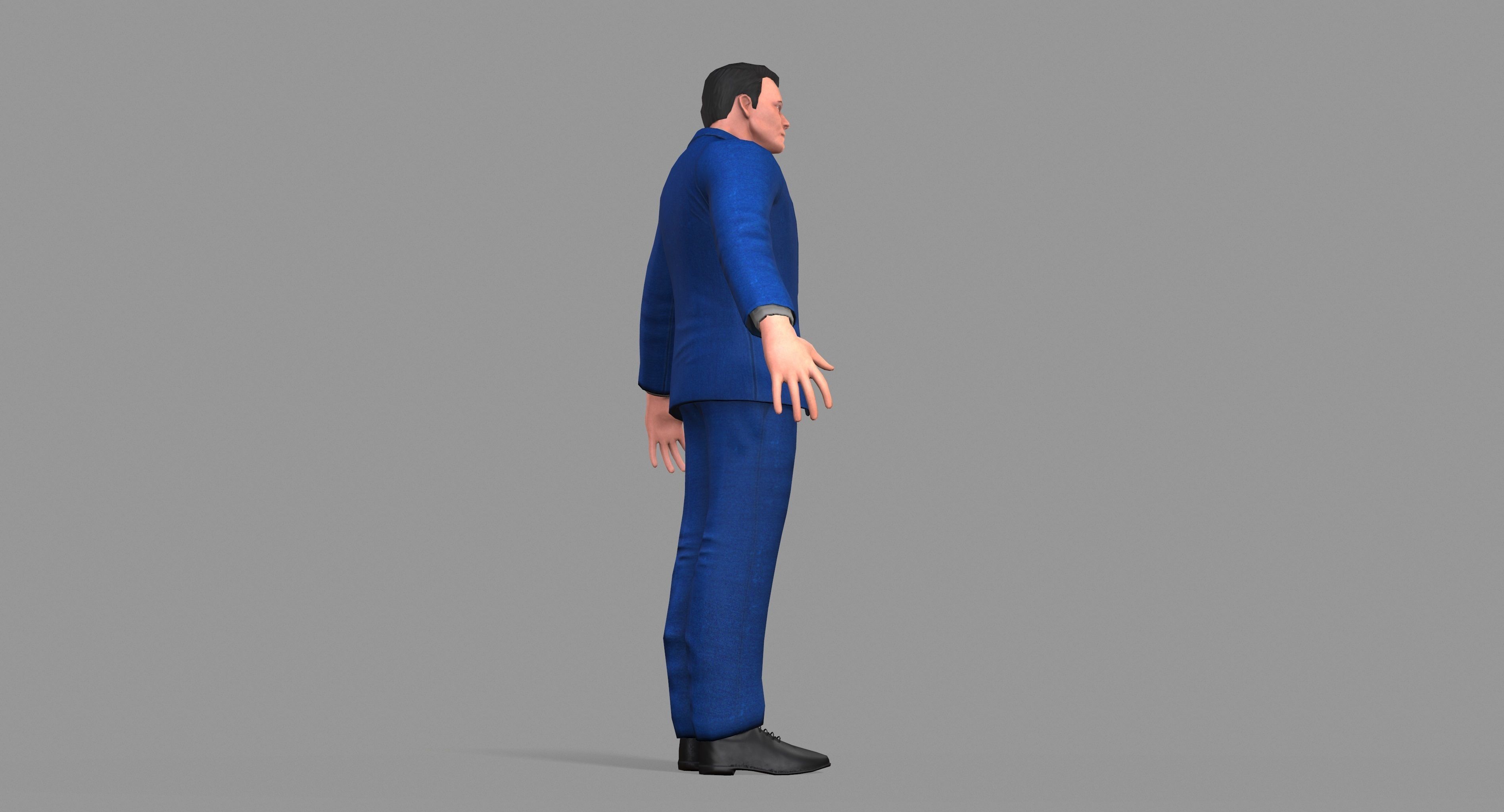 Business Suit Man Low-poly 3D model_29