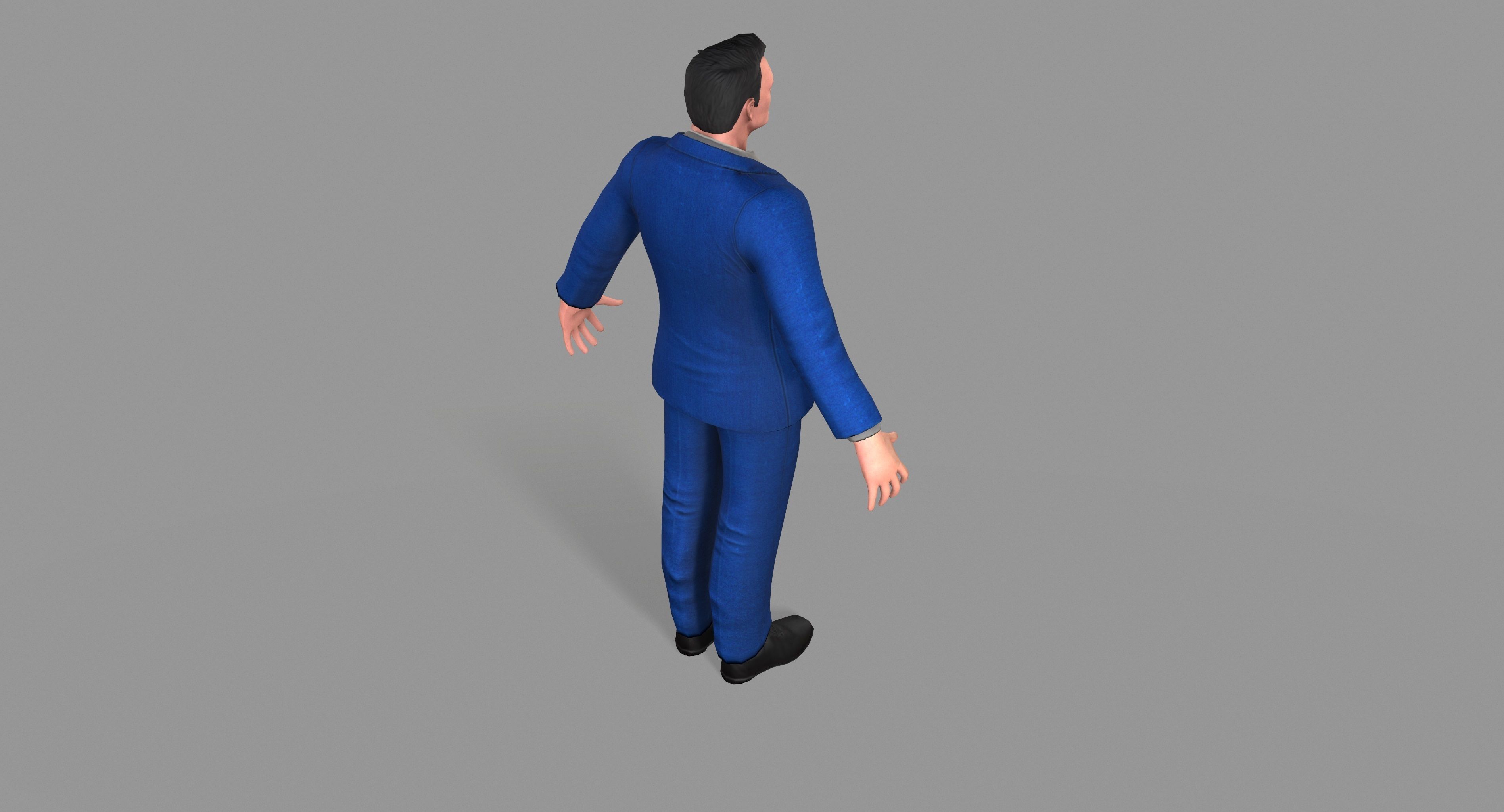 Business Suit Man Low-poly 3D model_19