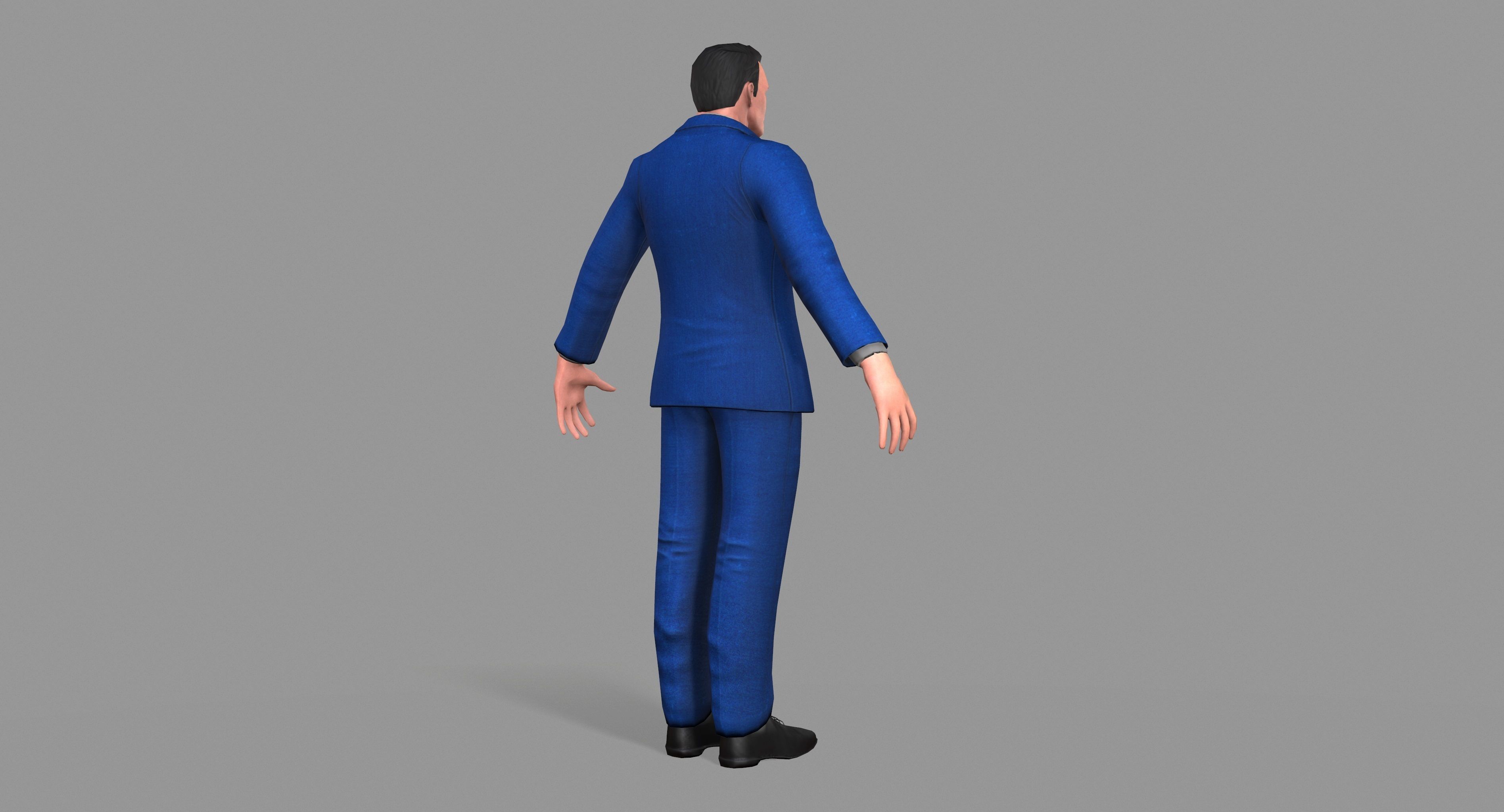 Business Suit Man Low-poly 3D model_6