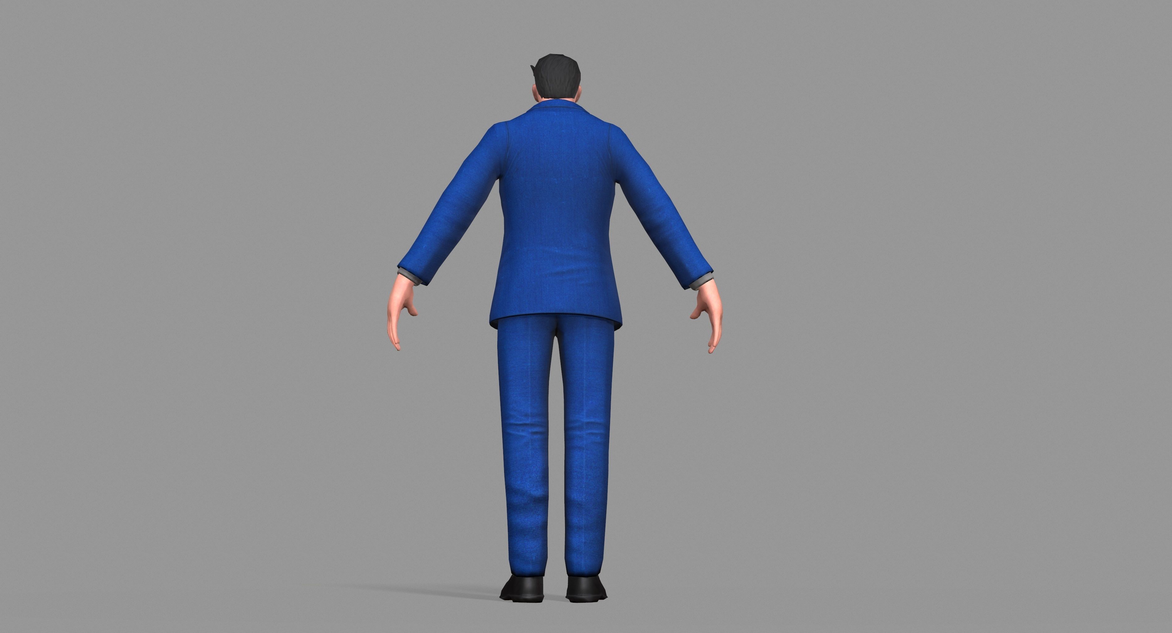 Business Suit Man Low-poly 3D model_32
