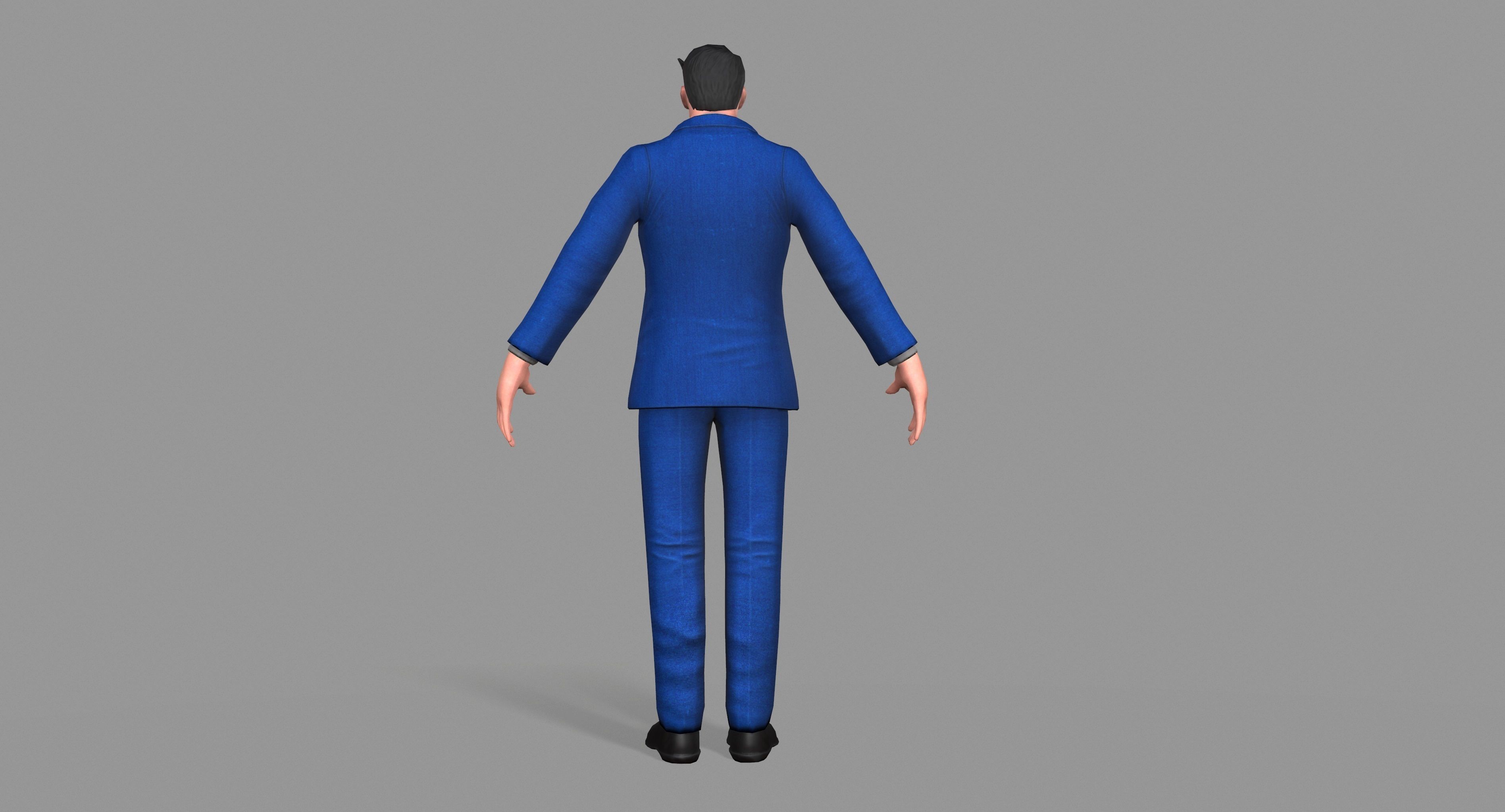 Business Suit Man Low-poly 3D model_8
