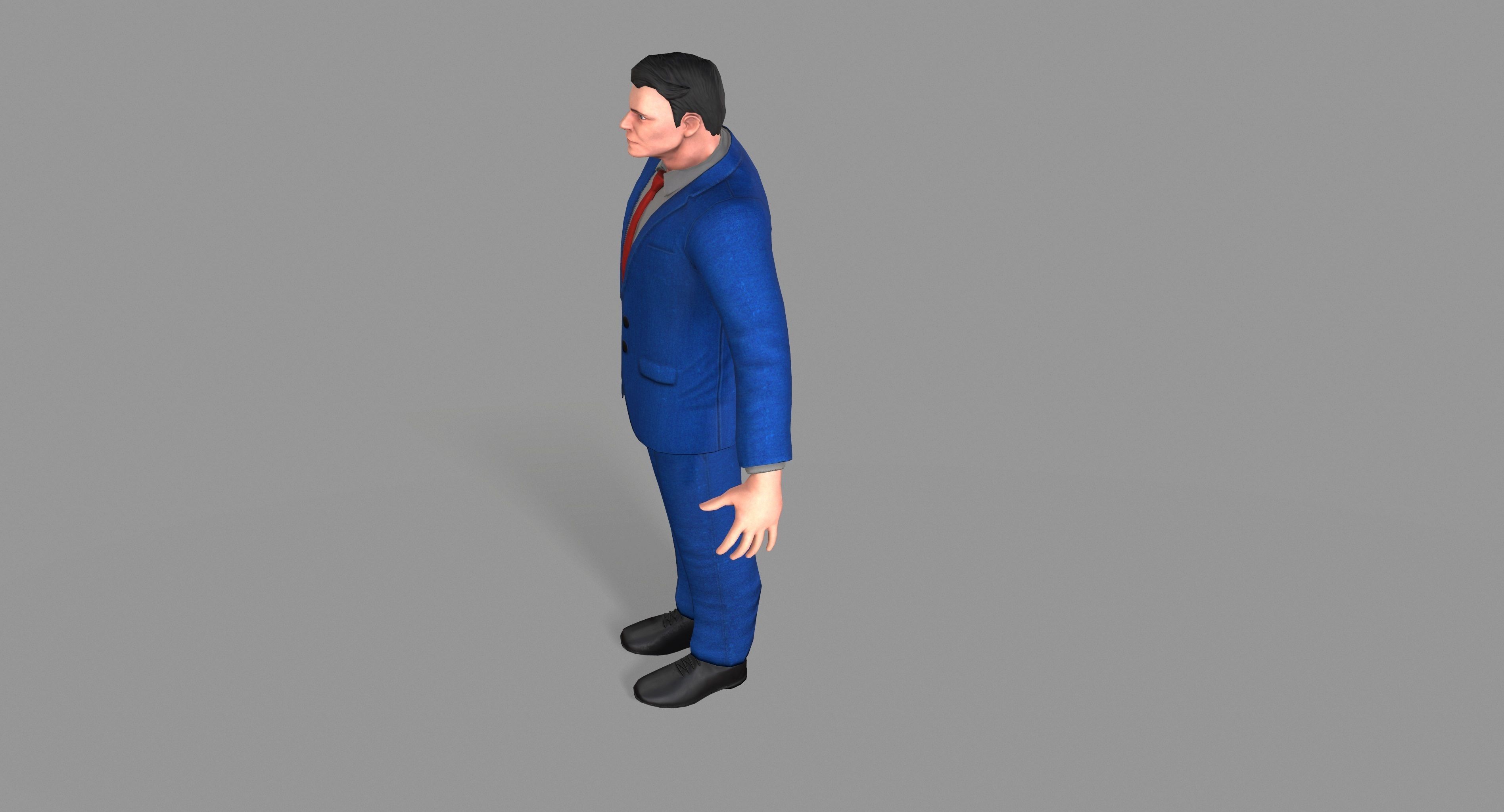 Business Suit Man Low-poly 3D model_23