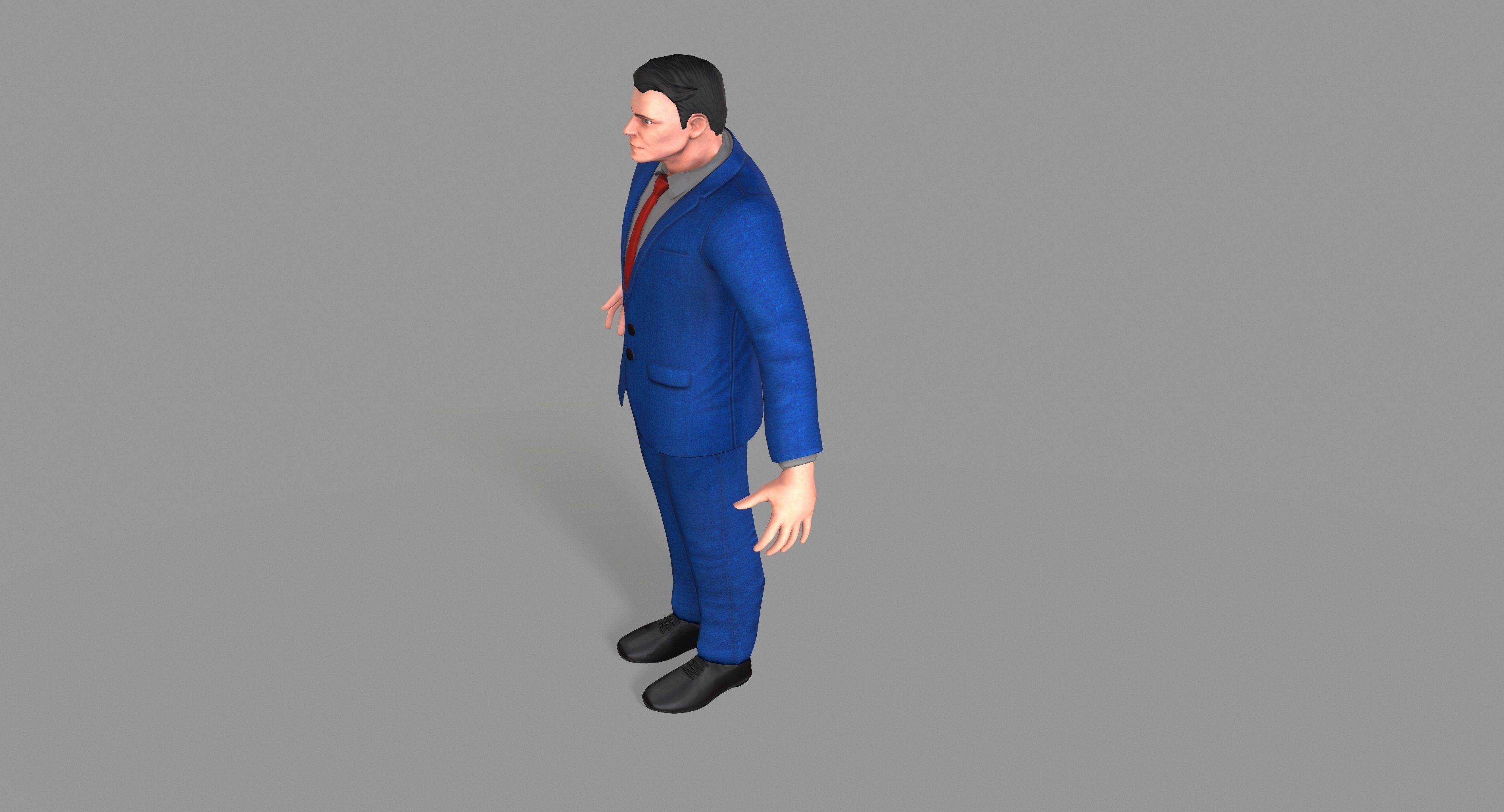 Business Suit Man Low-poly 3D model_25