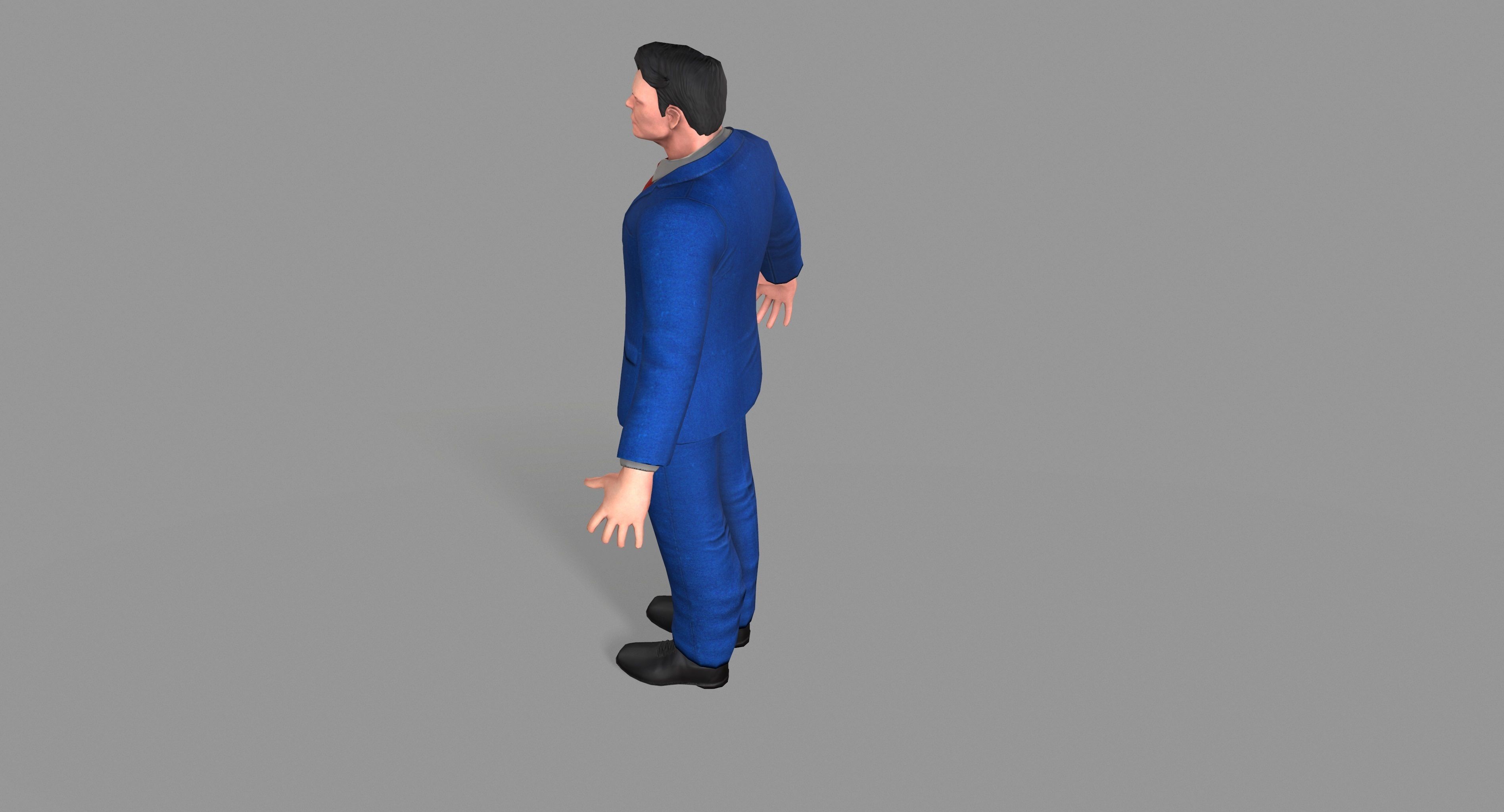 Business Suit Man Low-poly 3D model_22
