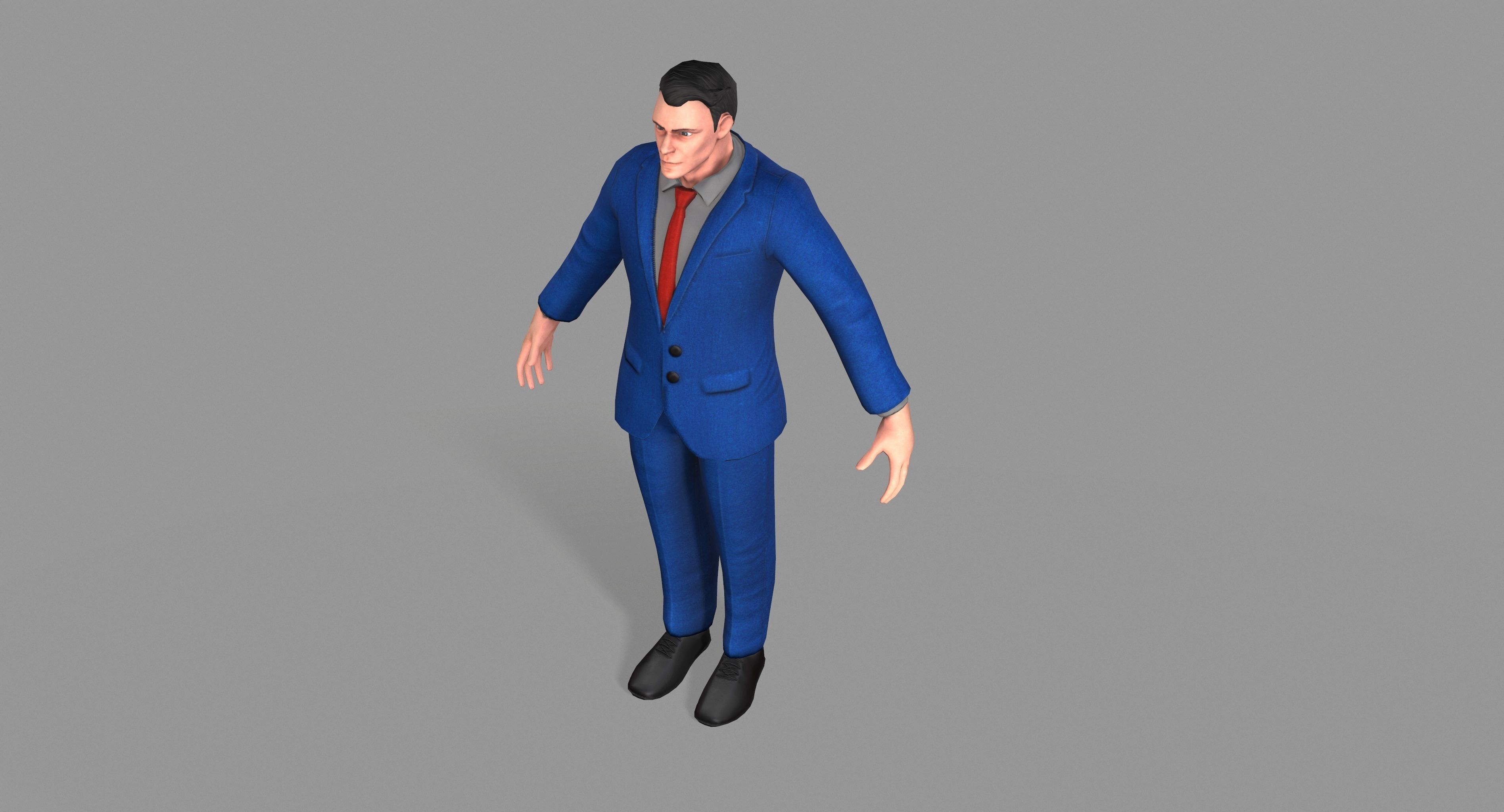 Business Suit Man Low-poly 3D model_24