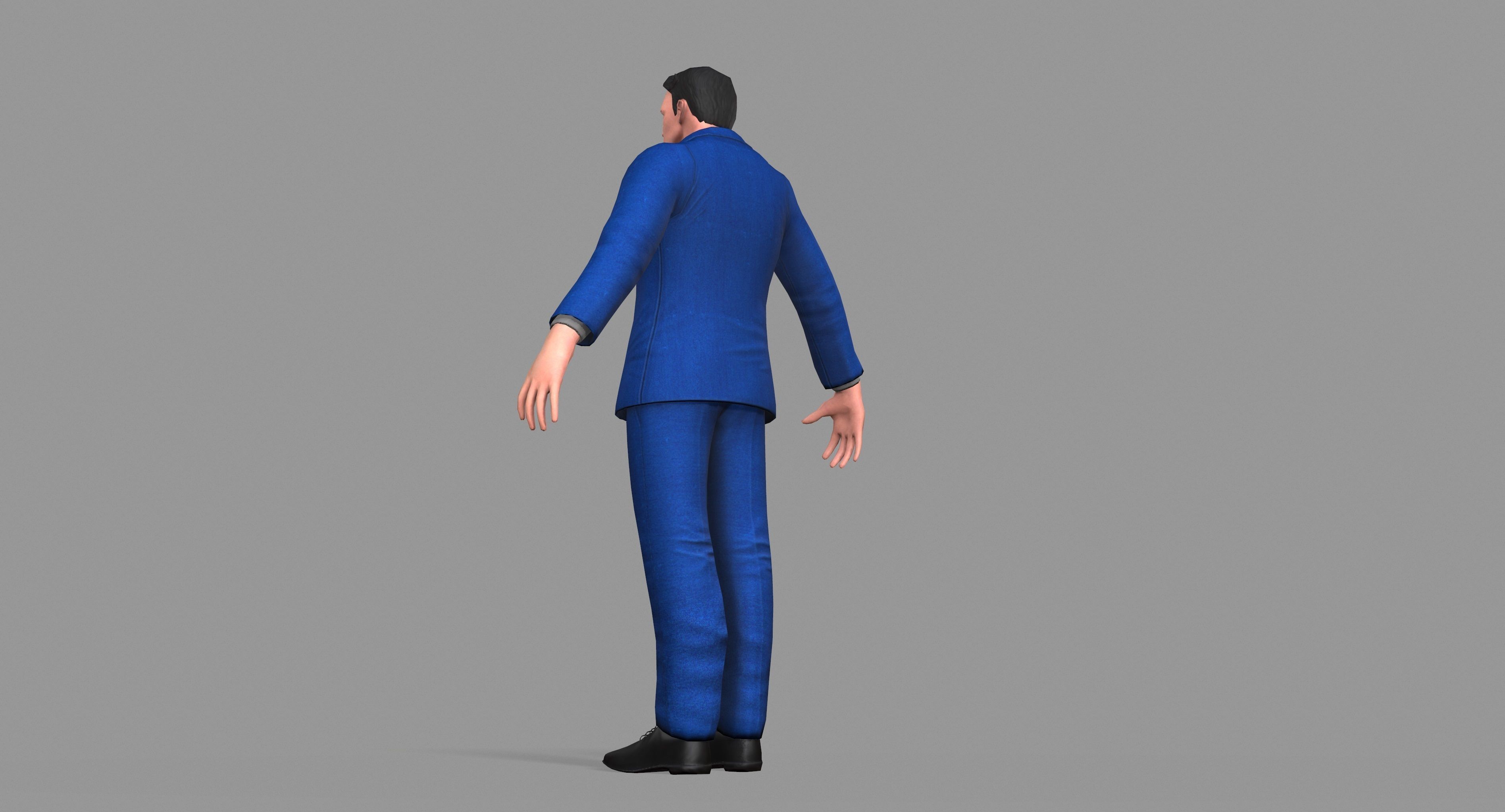Business Suit Man Low-poly 3D model_34