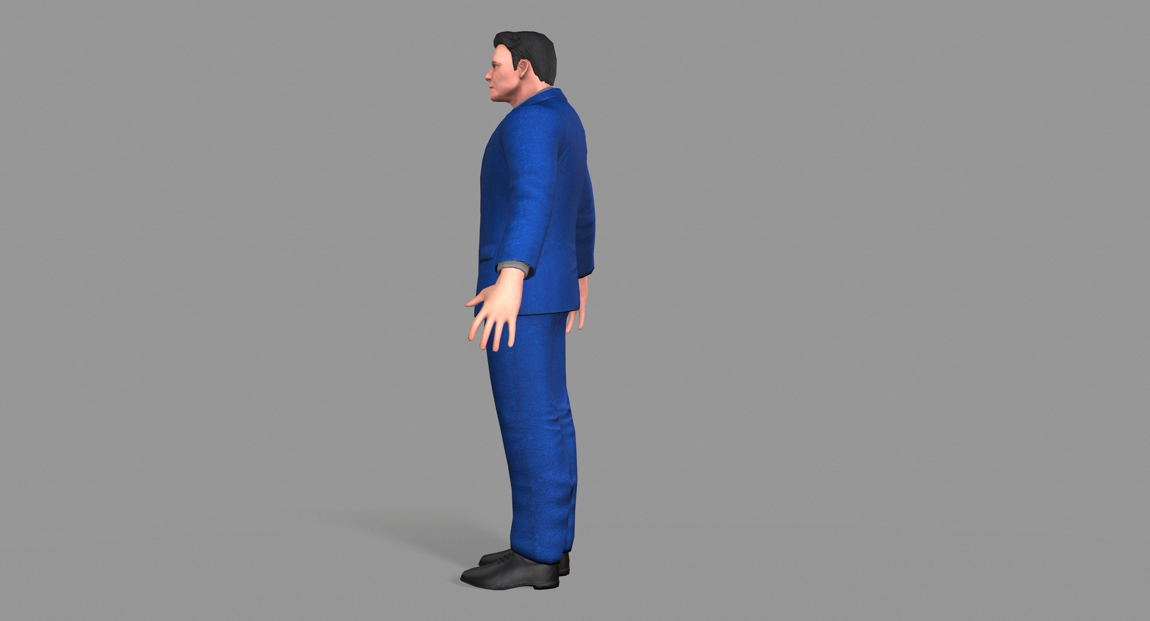 Business Suit Man Low-poly 3D model_10