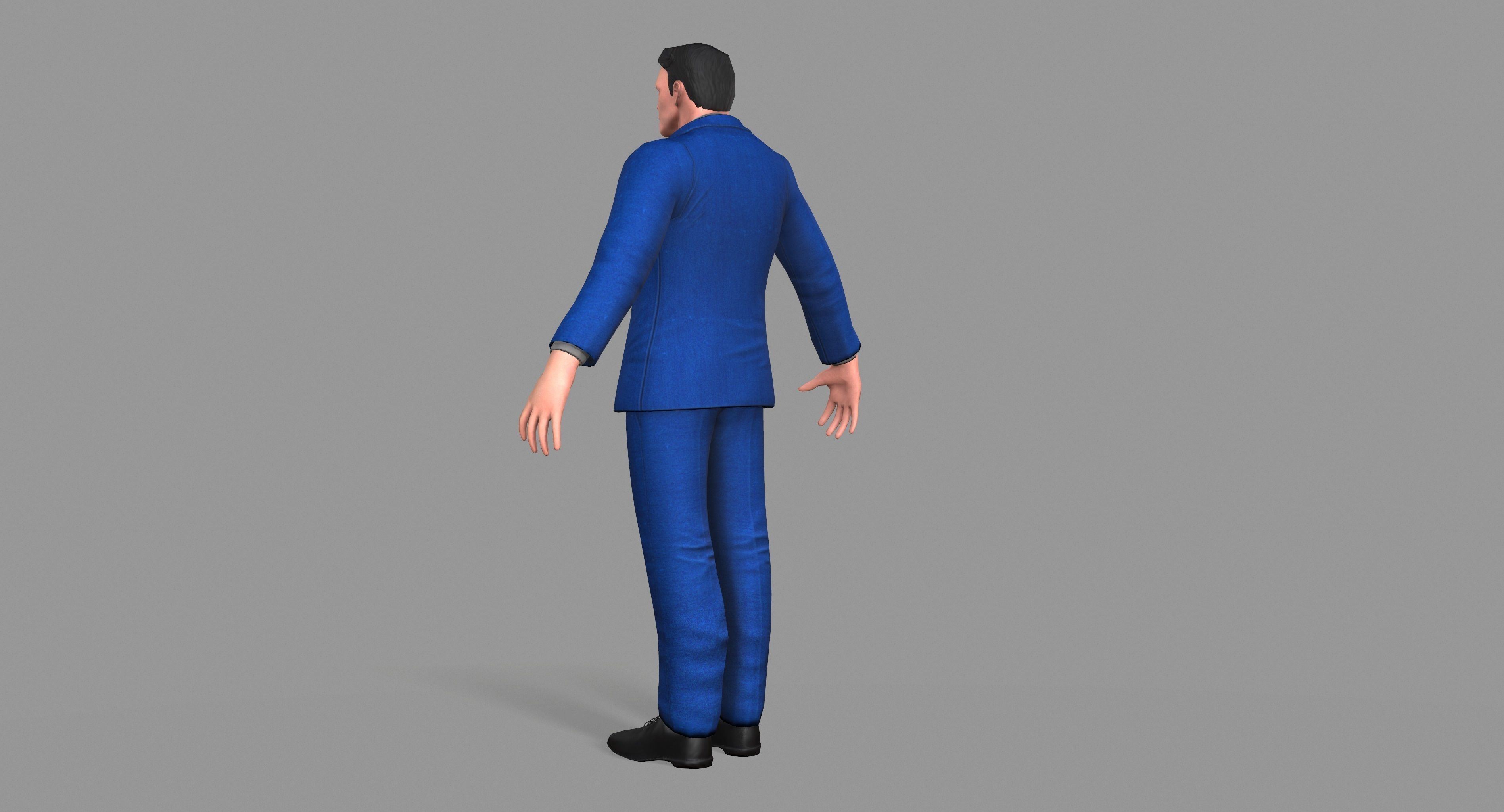 Business Suit Man Low-poly 3D model_9