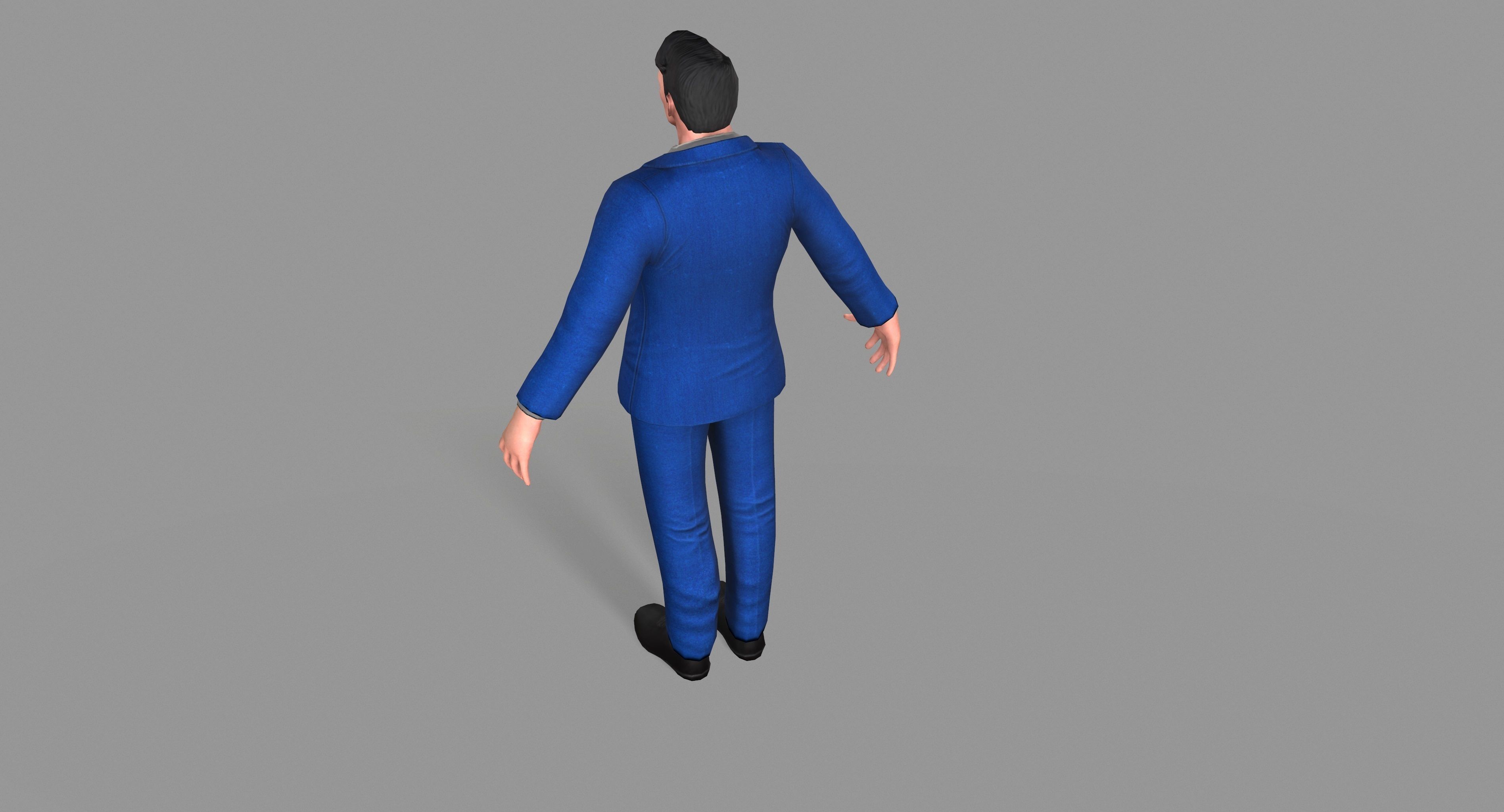Business Suit Man Low-poly 3D model_21