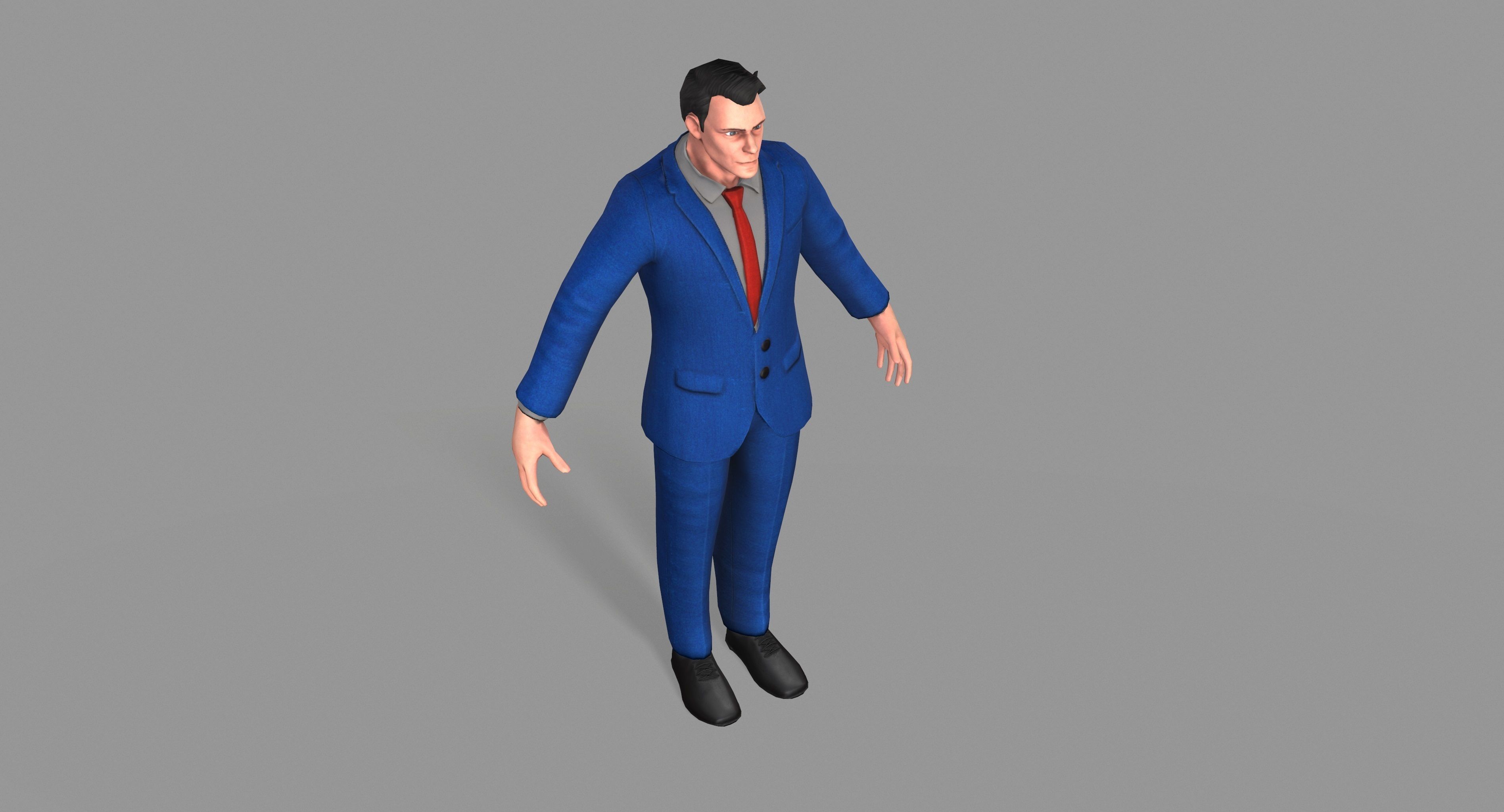 Business Suit Man Low-poly 3D model_15