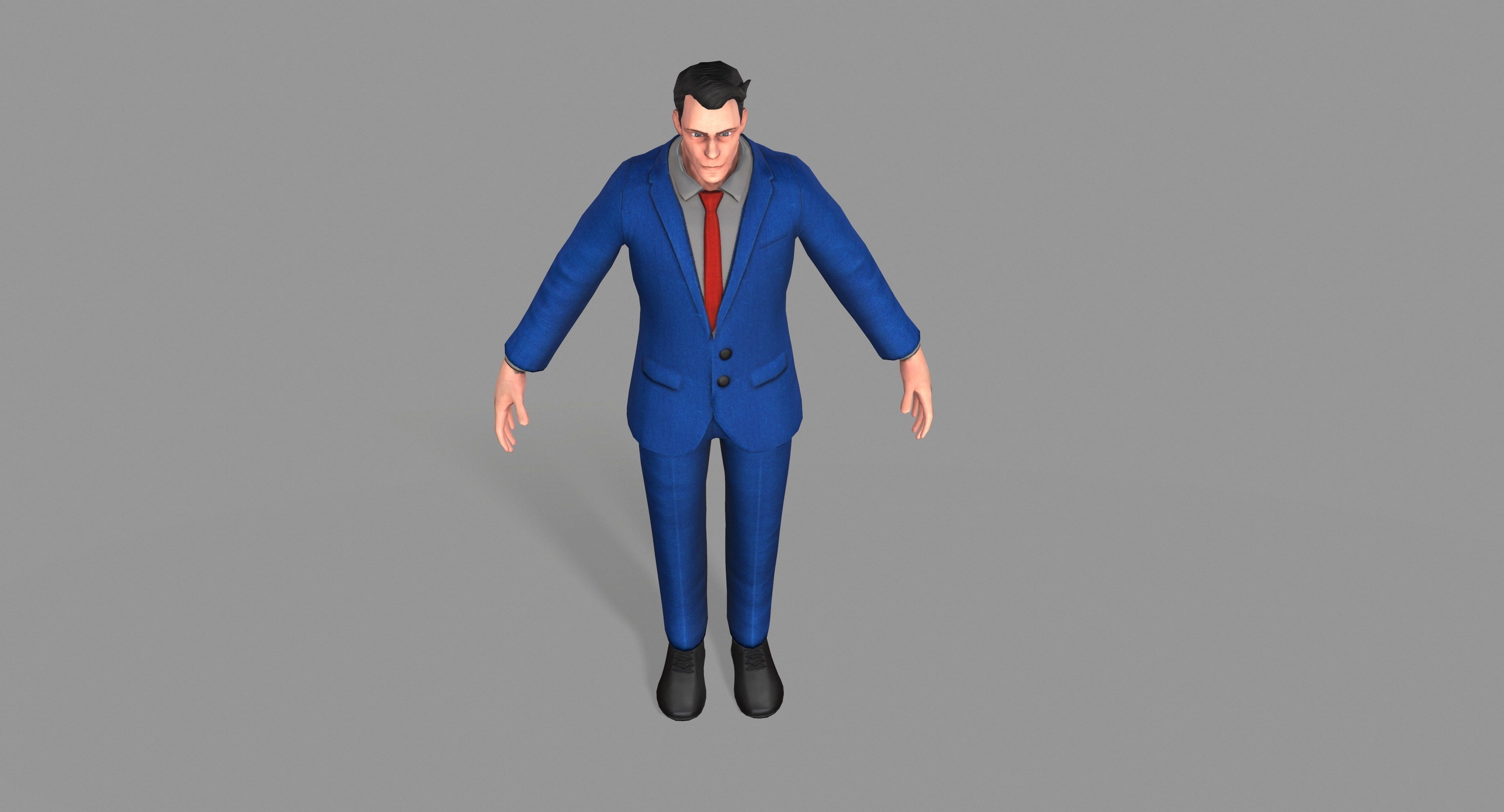 Business Suit Man Low-poly 3D model_14
