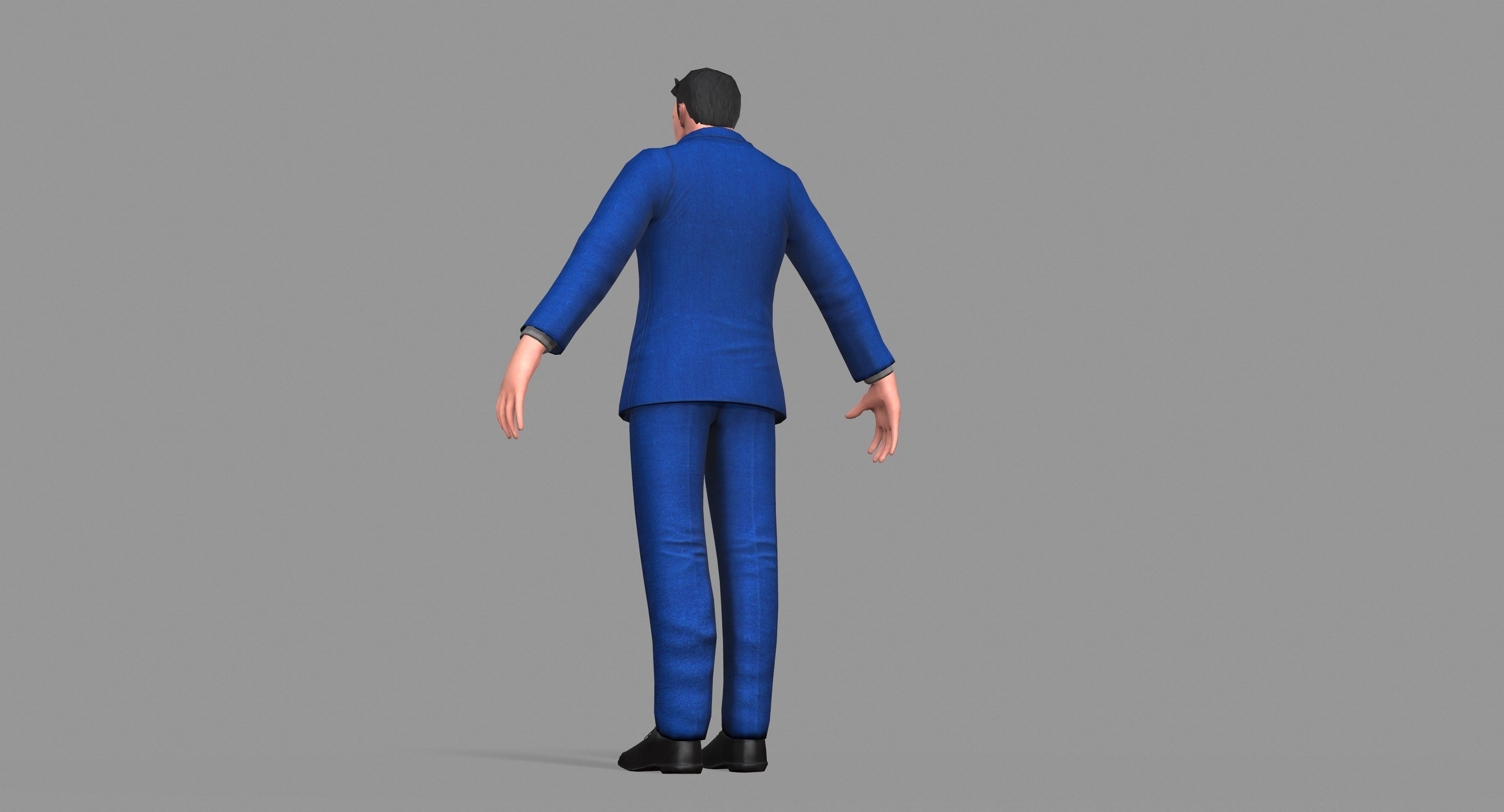 Business Suit Man Low-poly 3D model_33