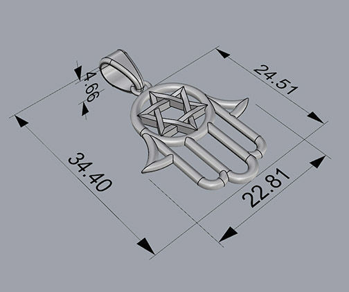 JEWISH PENDANT 3D print model_3