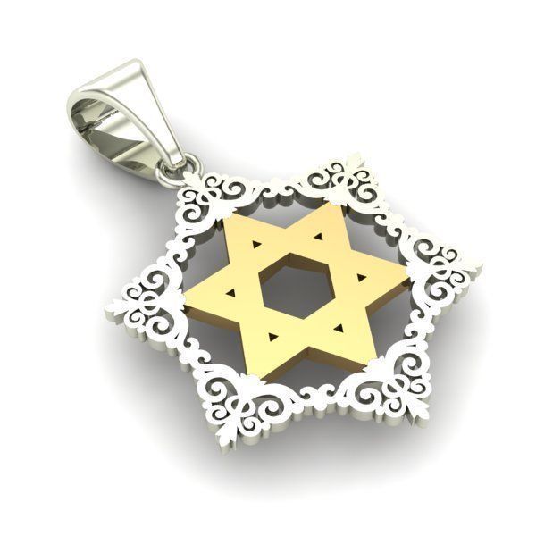 JEWISH PENDANT 3D print model_2