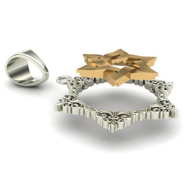 JEWISH PENDANT 3D print model_3