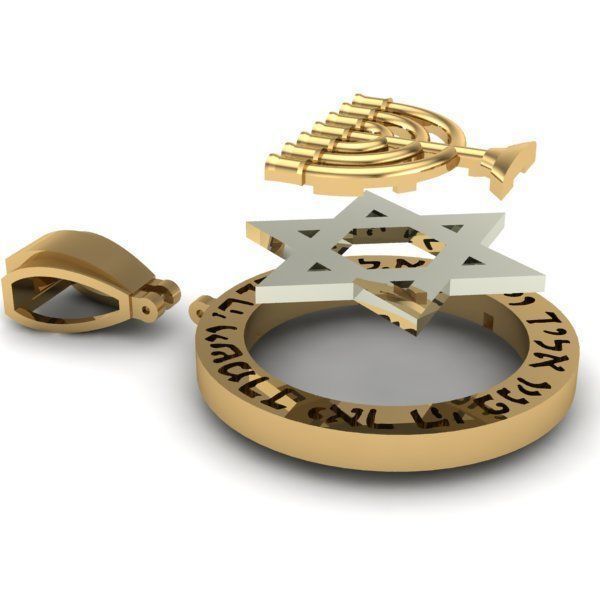 JEWISH PENDANT 3D print model_3