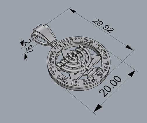 JEWISH PENDANT 3D print model_4