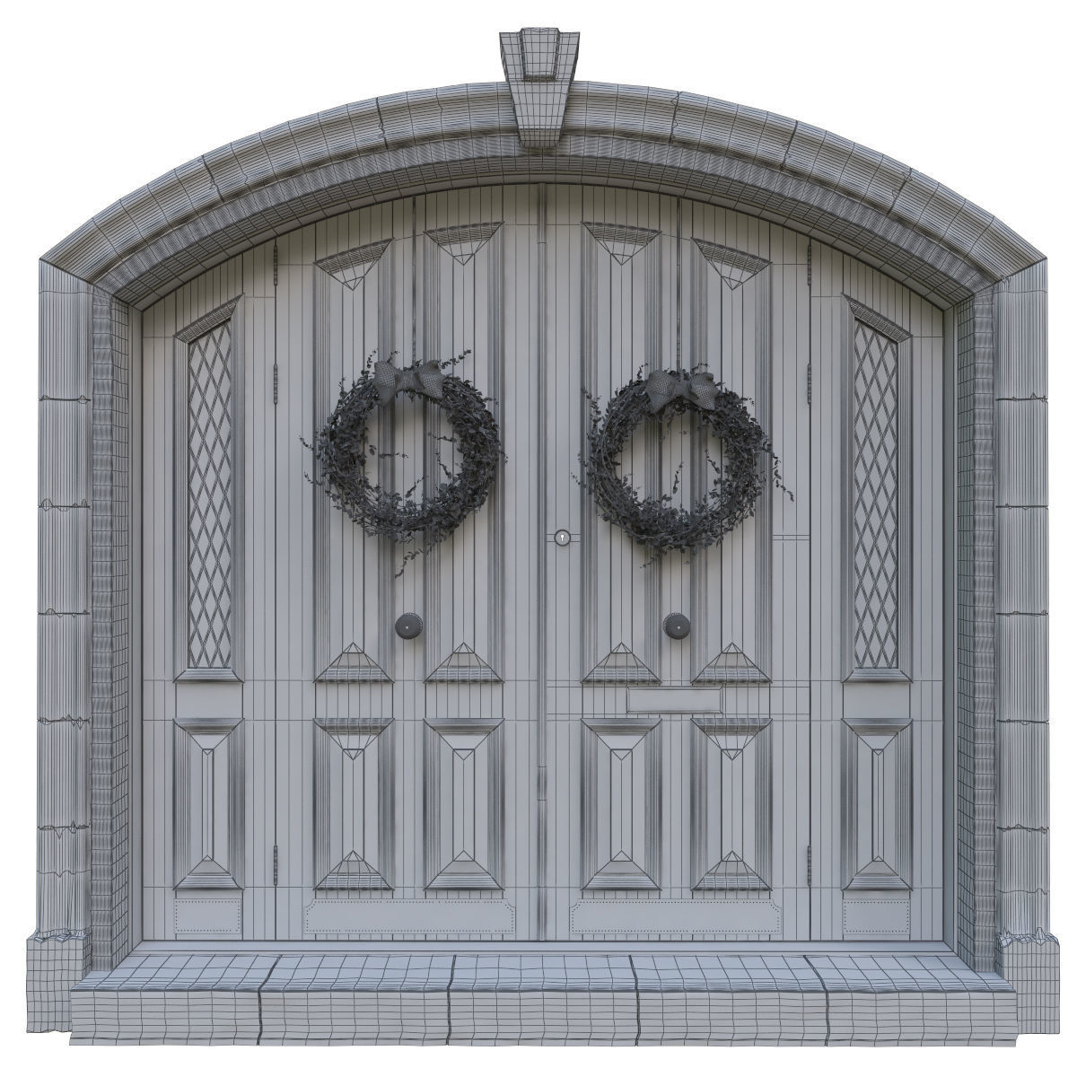 Entrance classic door 05  3D model_10
