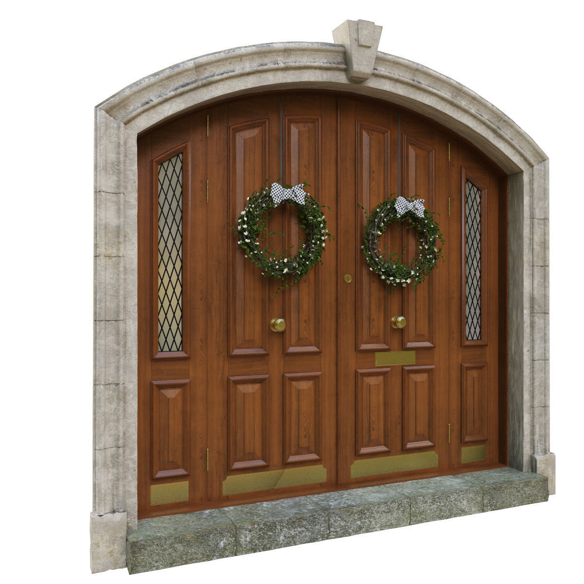 Entrance classic door 05  3D model_5