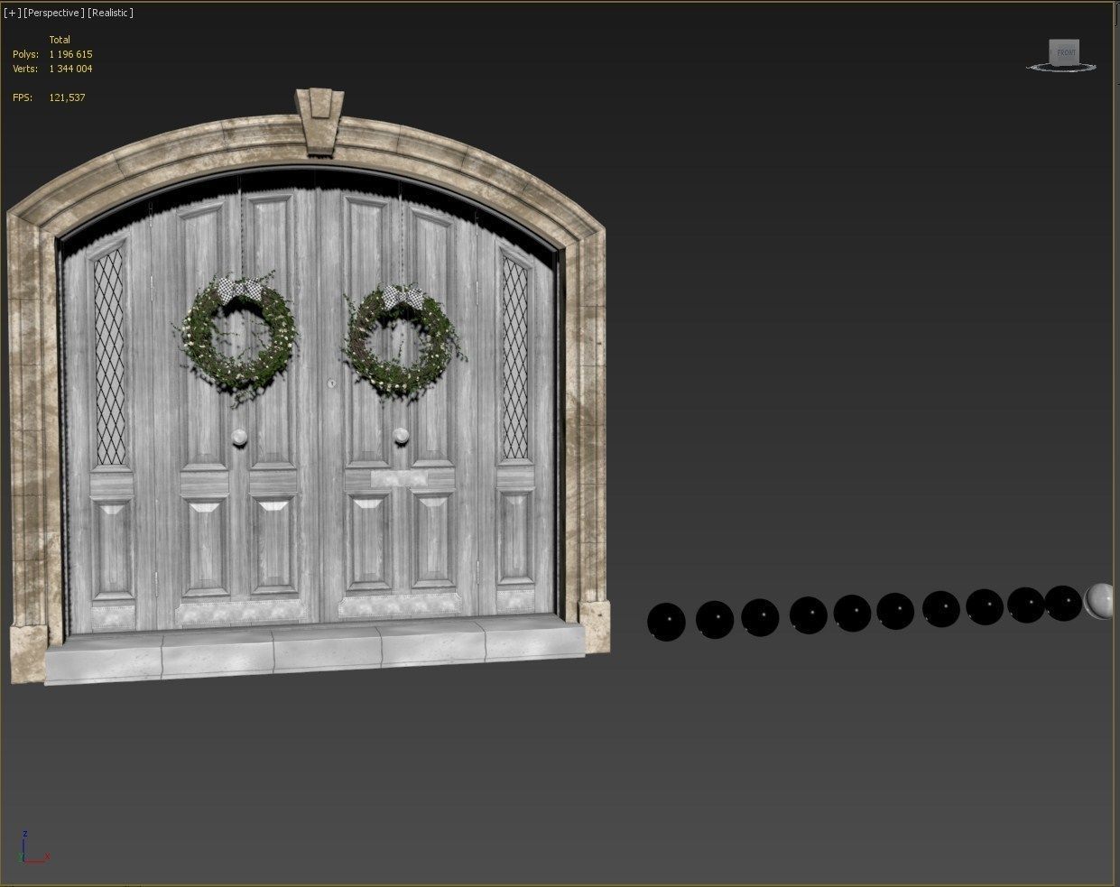 Entrance classic door 05  3D model_12