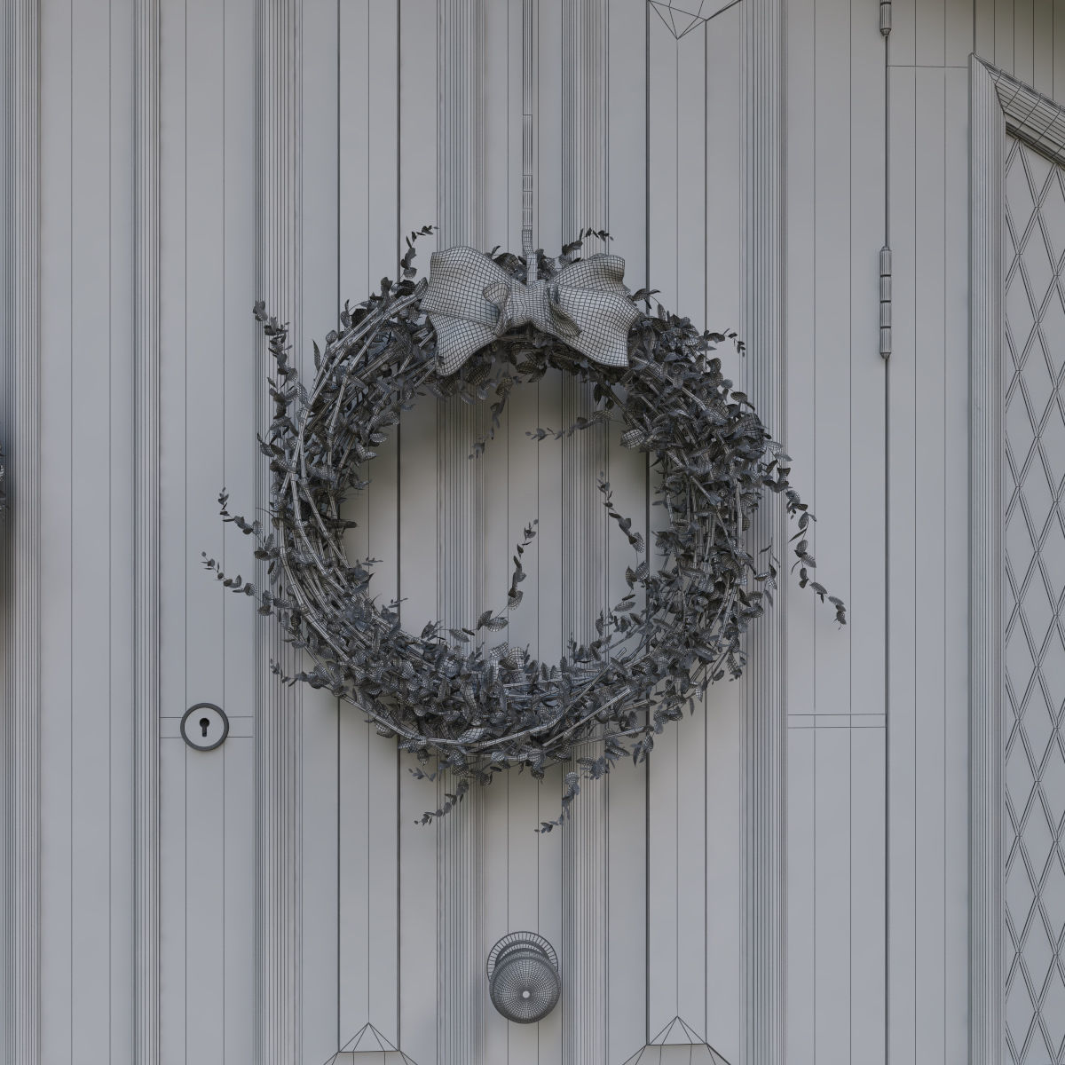 Entrance classic door 05  3D model_11