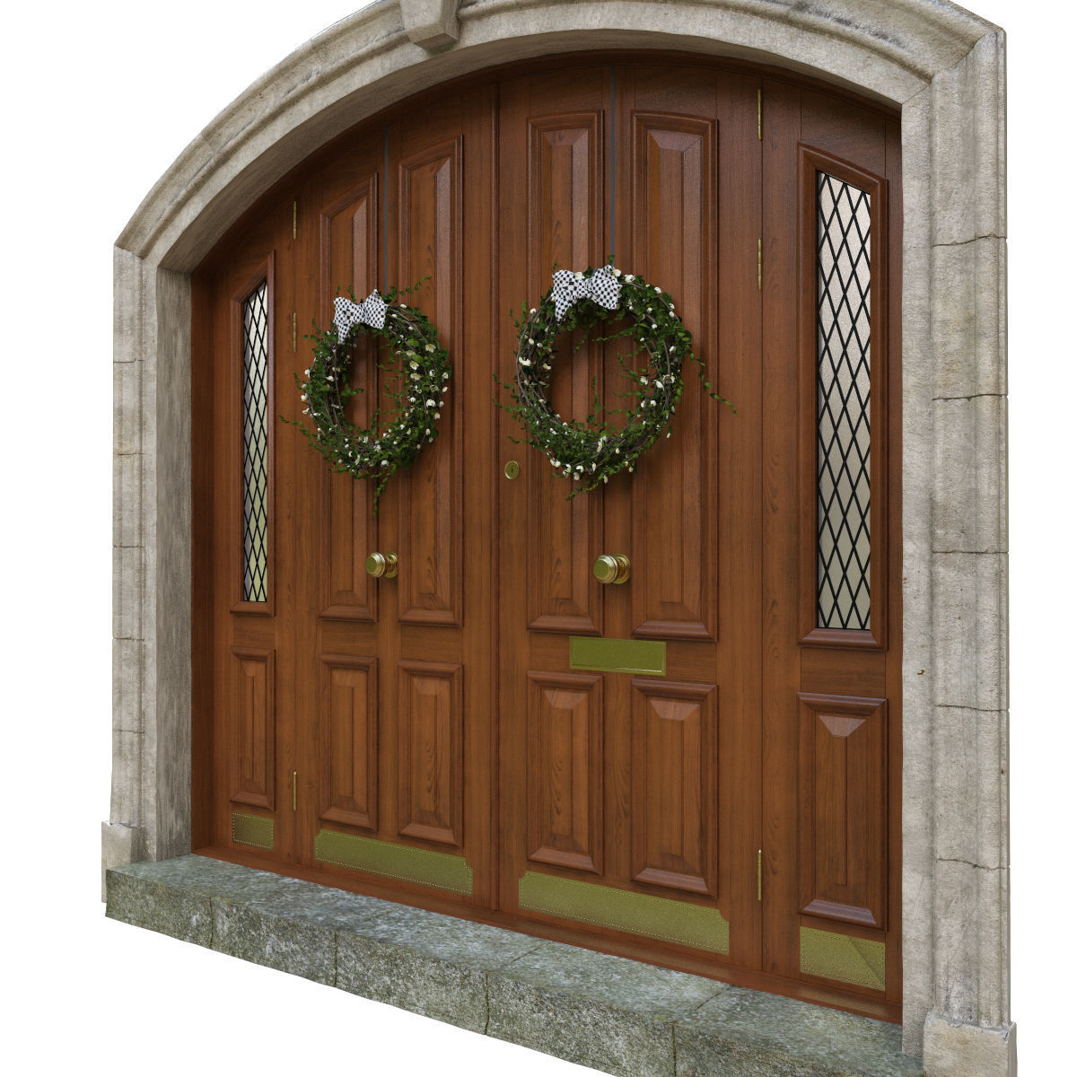Entrance classic door 05  3D model_4