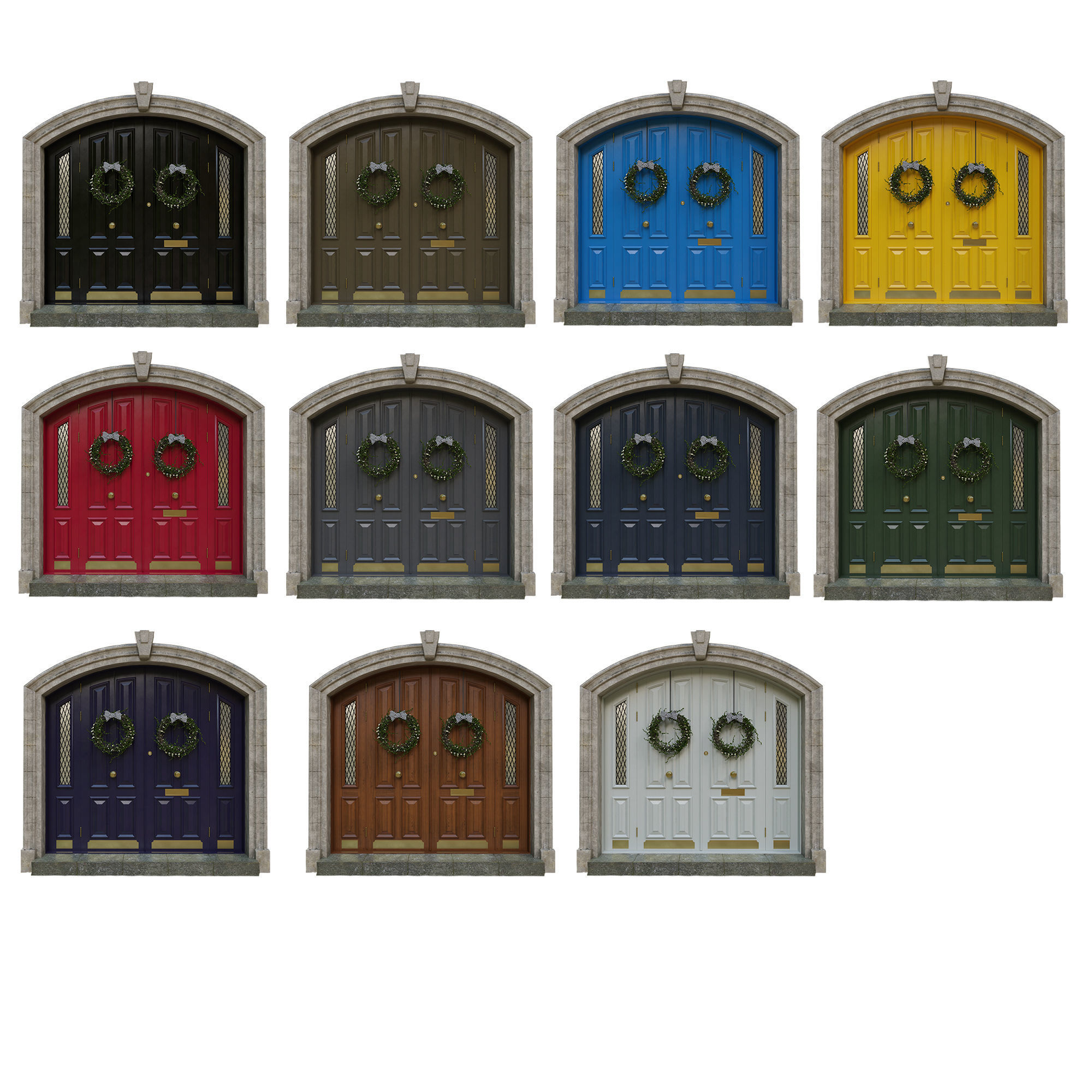 Entrance classic door 05  3D model_1