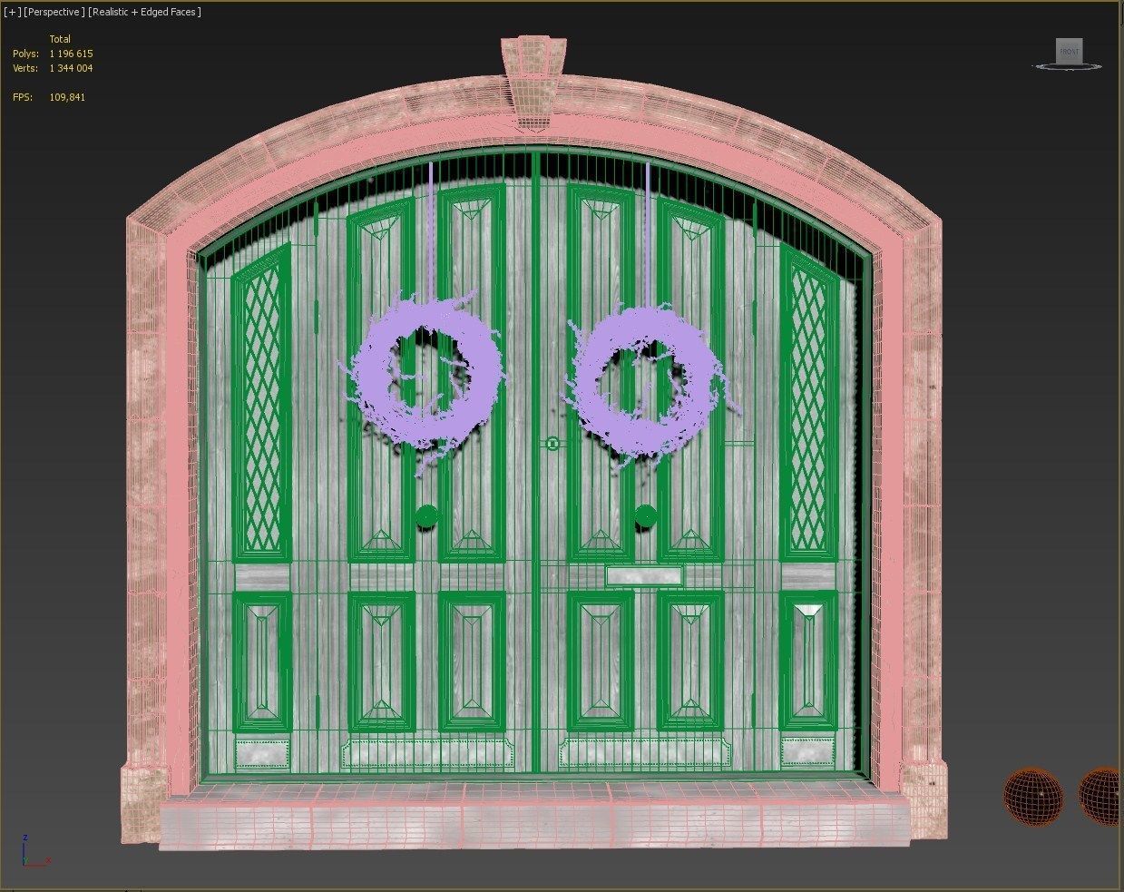 Entrance classic door 05  3D model_13