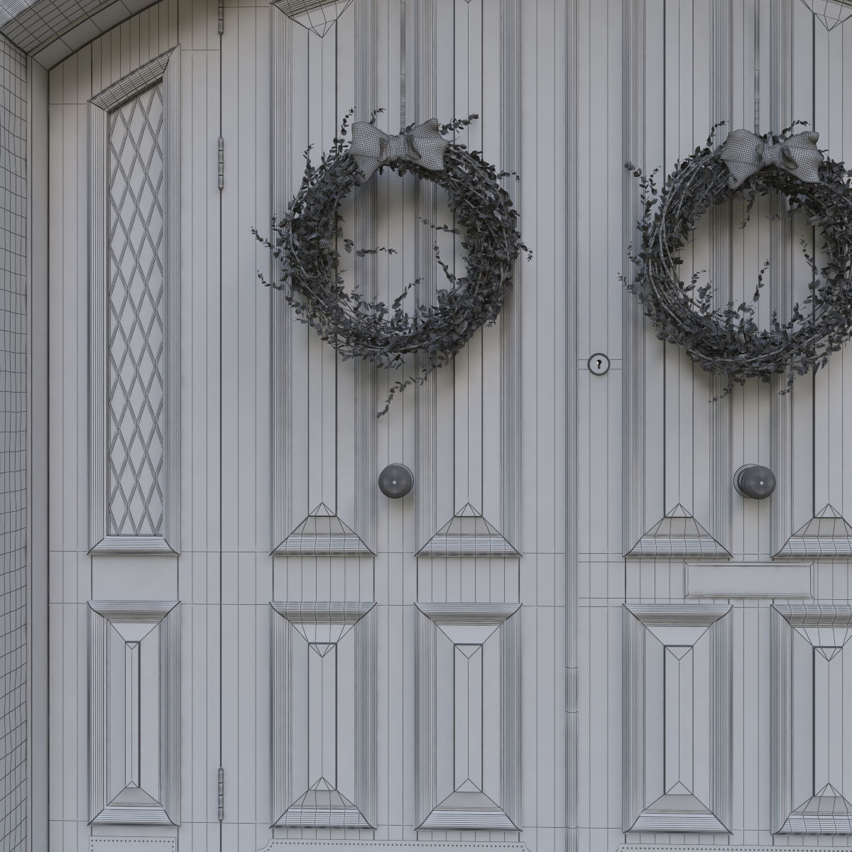 Entrance classic door 05  3D model_6