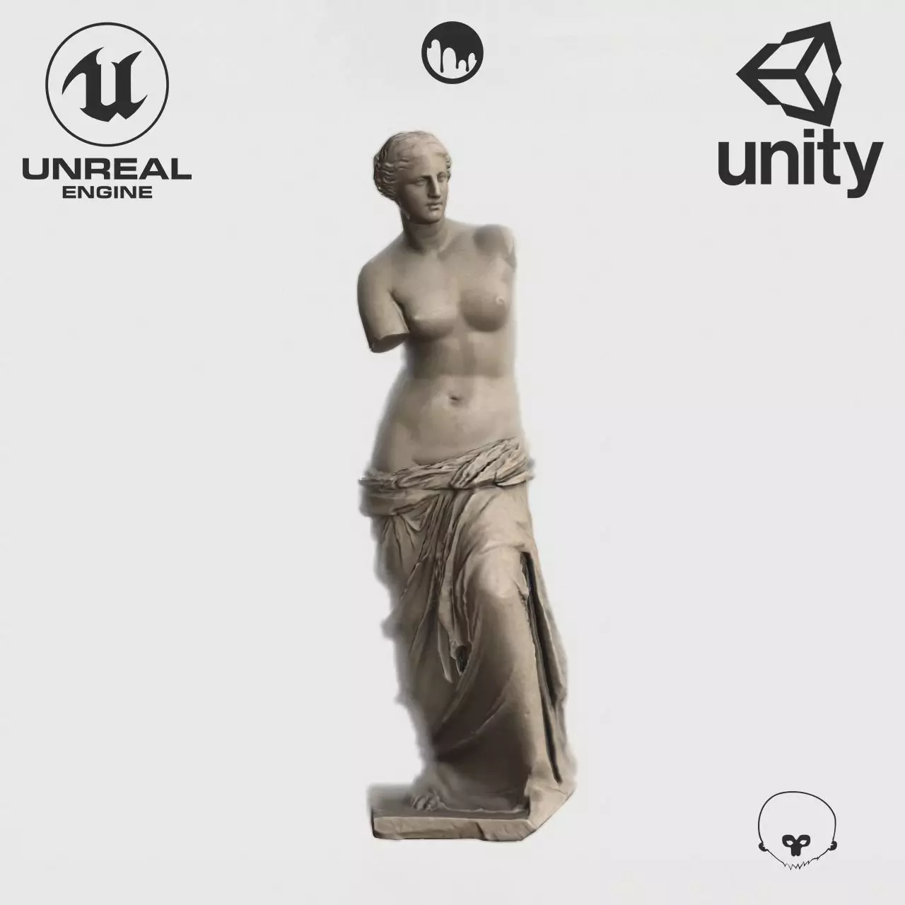 VR Sculpture The Aphrodite of Milos Venus de Milo Ultra-Low-Poly Low-poly 3D model_0