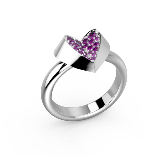 101009 R Heart rings 3D print model