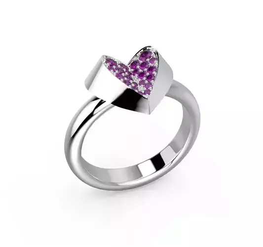 101009 R Heart rings 3D print model