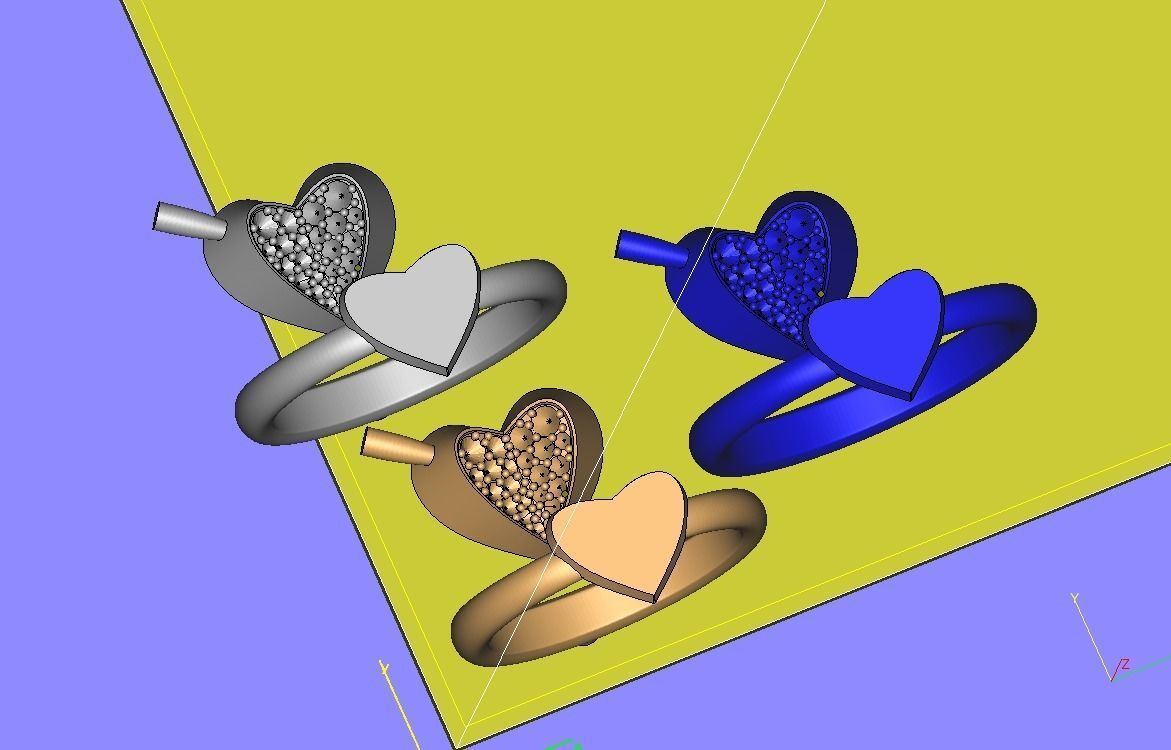 101009 R Heart rings 3D print model_7