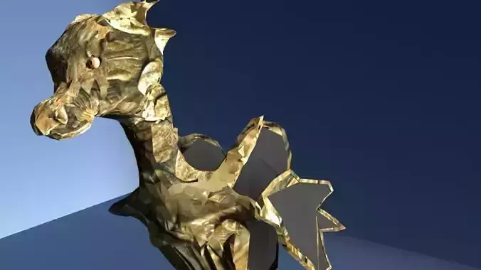 Sea Horse Rock Dragon Sculpt x Low Poly Free low-poly 3D model