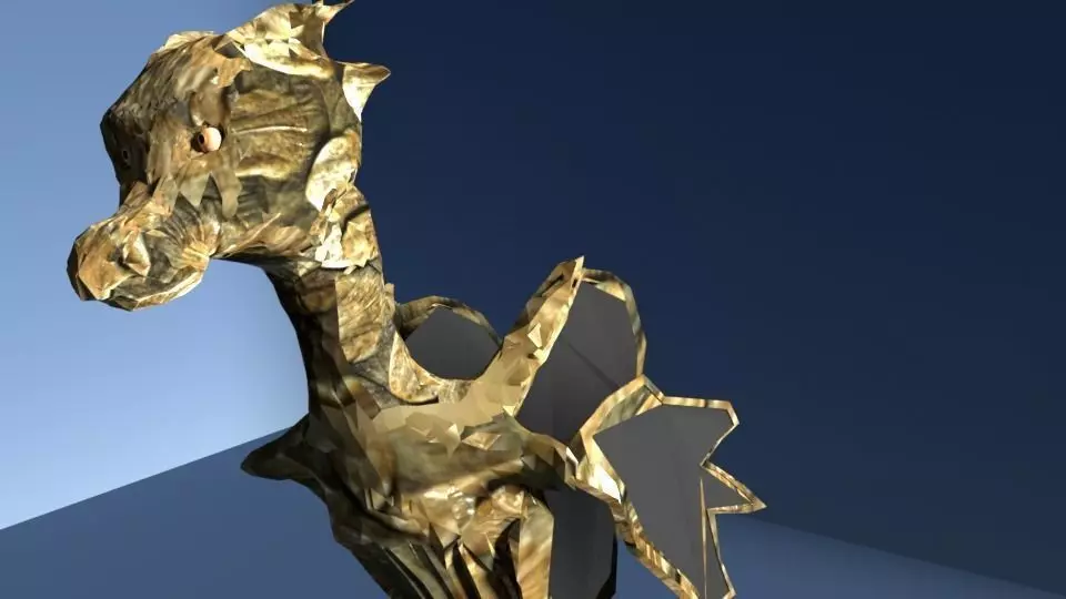 Sea Horse Rock Dragon Sculpt x Low Poly Free low-poly 3D model