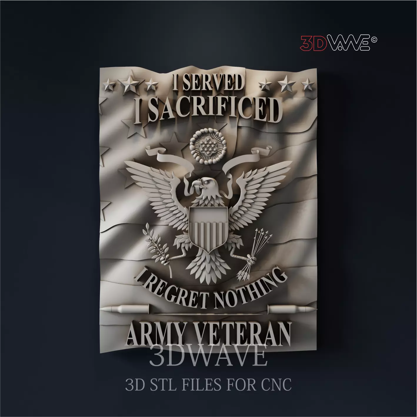 AMERICAN VETERAN FLAG 3D print model_0