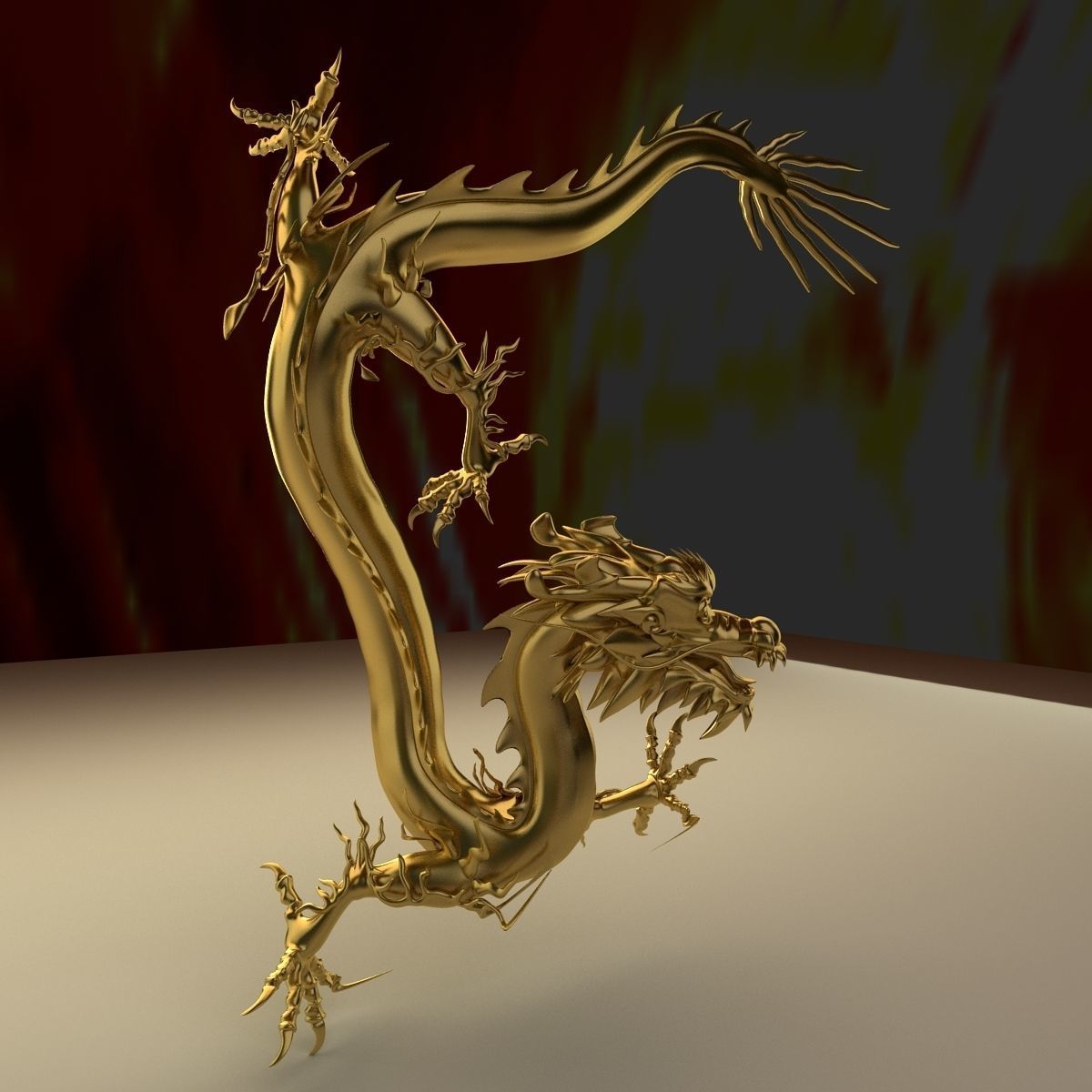 Chinese dragon Low-poly 3D model_3