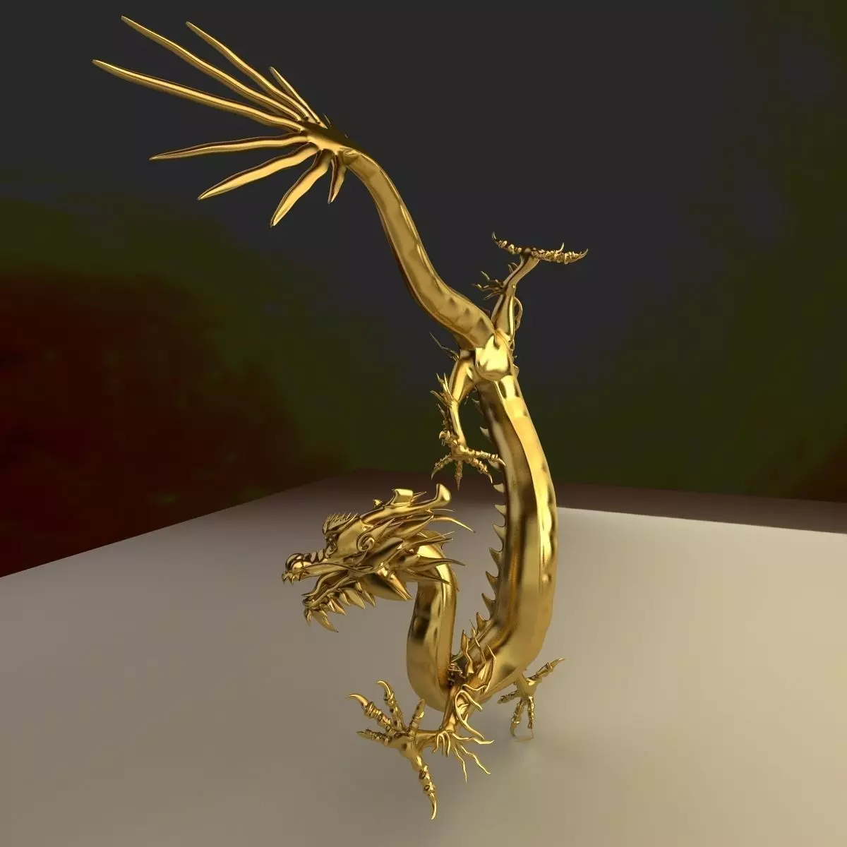 Chinese dragon Low-poly 3D model_0