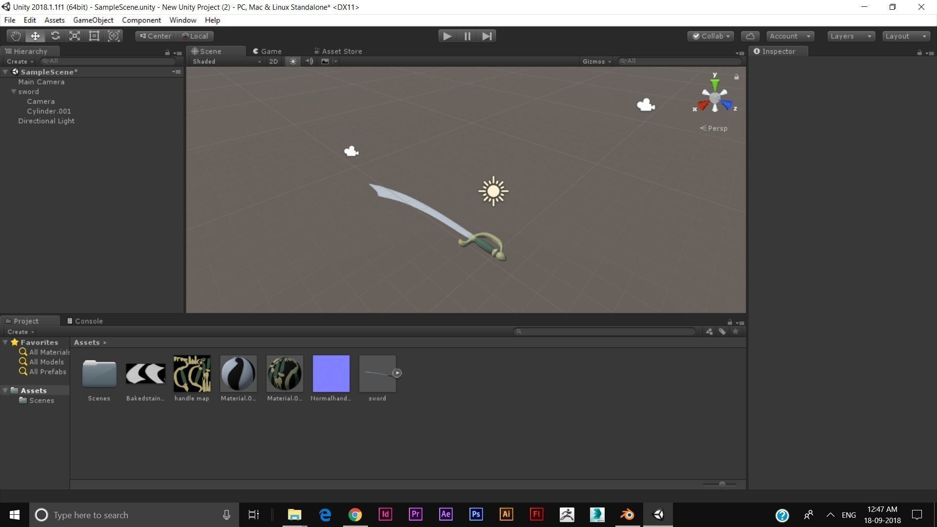 Falchion sword Low-poly 3D model_1