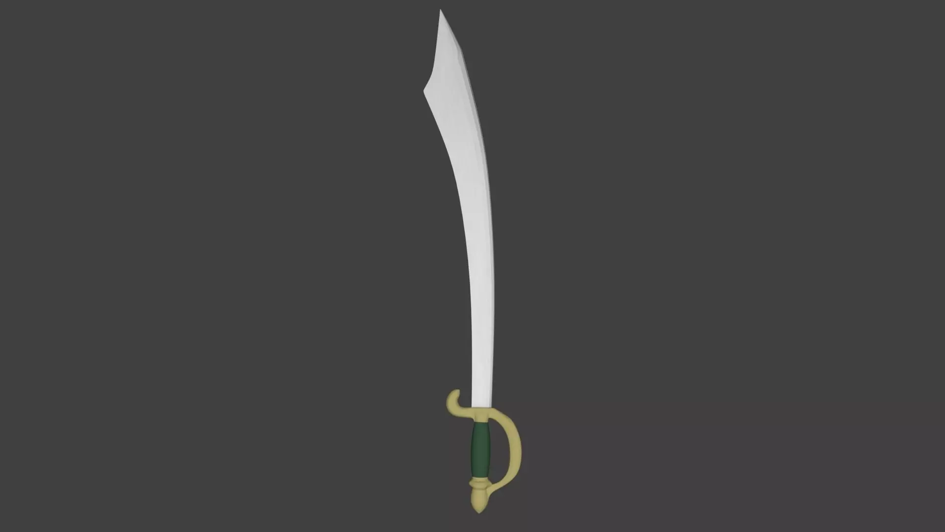 Falchion sword Low-poly 3D model_0