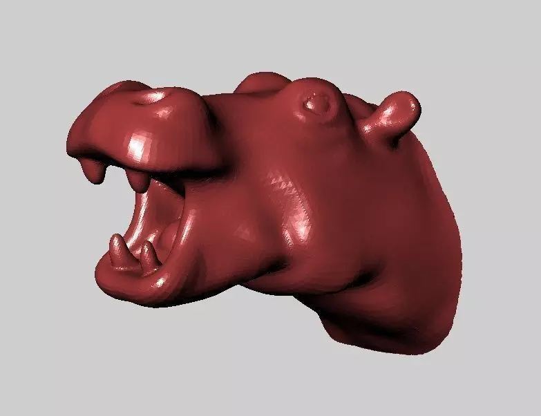 hippopotamus head Free 3D print model
