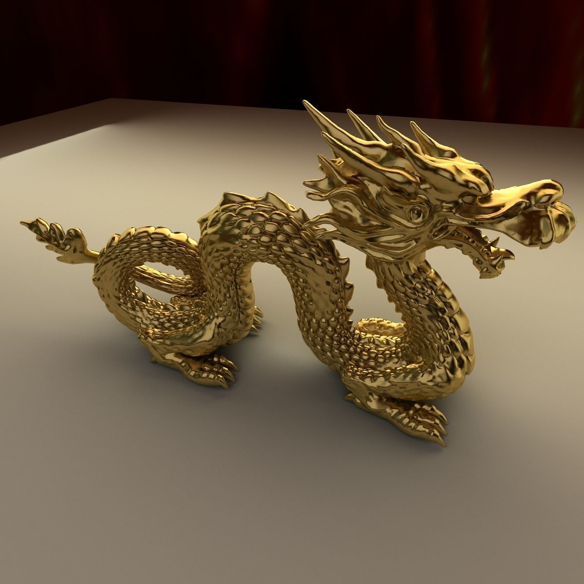Chinese dragon Low-poly 3D model_4