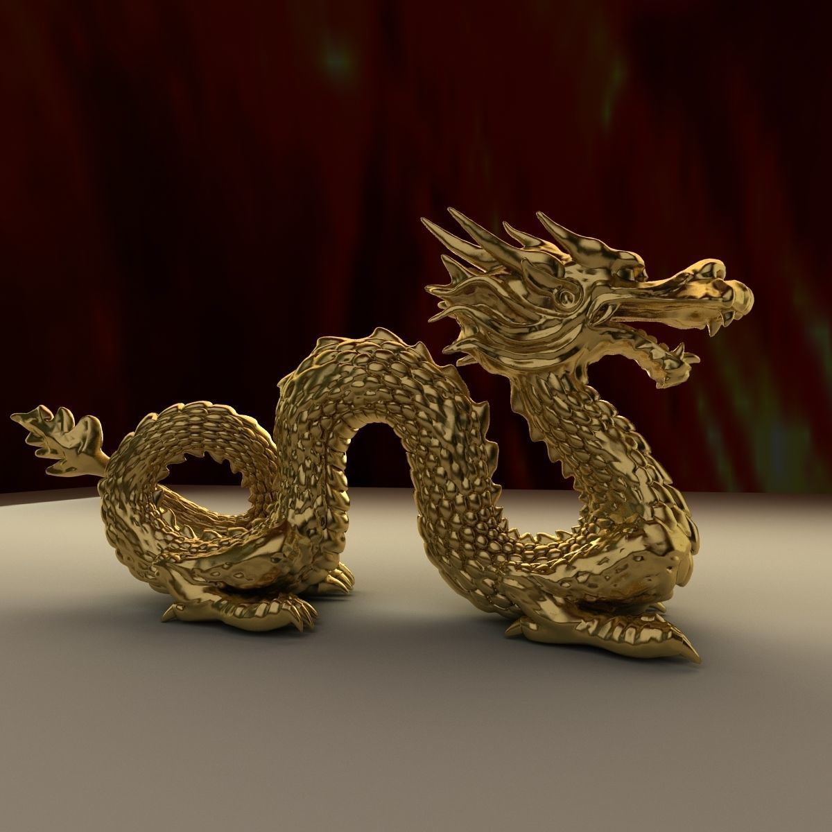 Chinese dragon Low-poly 3D model_2
