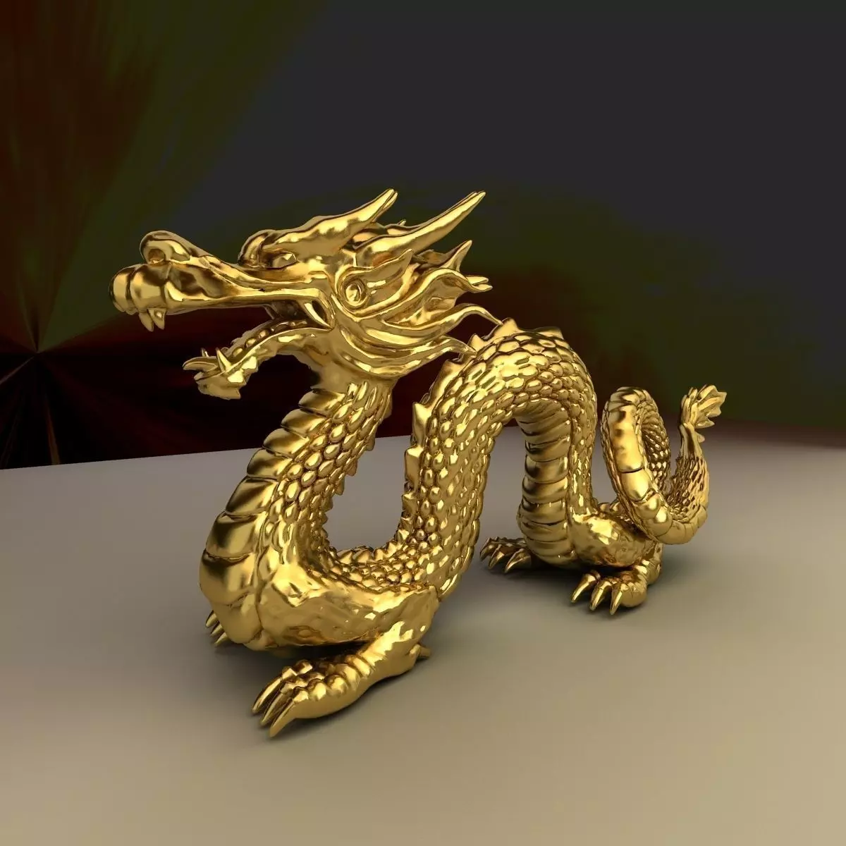 Chinese dragon Low-poly 3D model_0